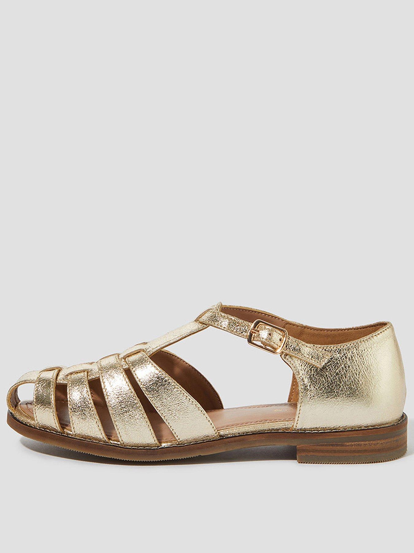 undefined Brady Leather Fisherman Sandal - Gold