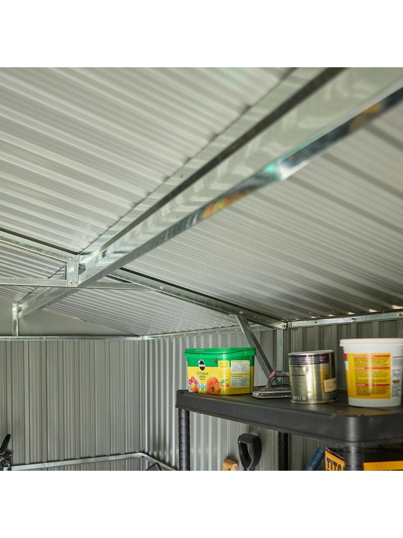 Image 5 of 7 of Rowlinson Trentvale 10x12 Metal Apex Shed Light Grey with Foundation Kit