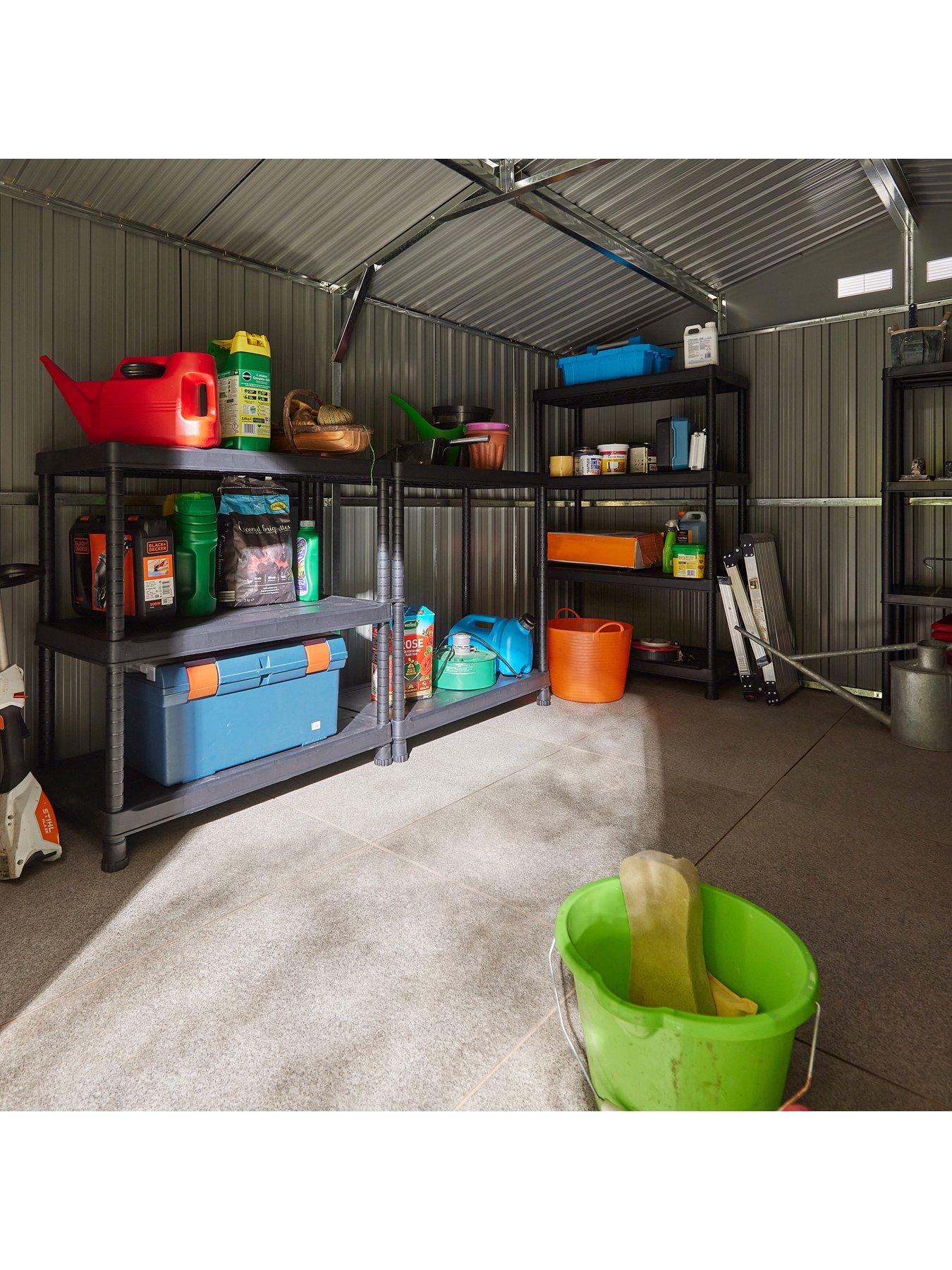 Image 4 of 7 of Rowlinson Trentvale 10x12 Metal Apex Shed Dark Grey with Foundation Kit