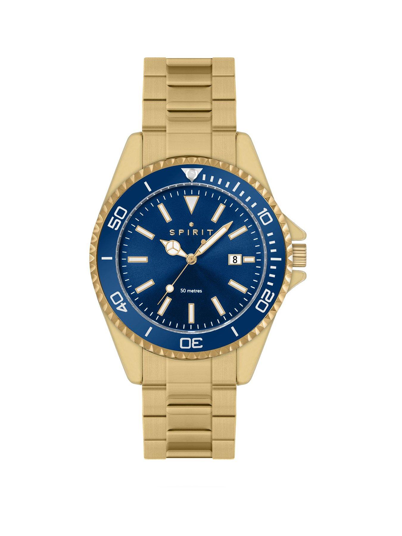 Spirit Gents Pale Polished Gold Stainless Steel Bracelet Watch
