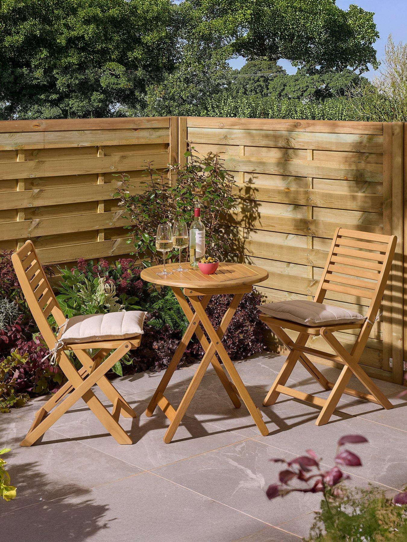 Image 1 of 7 of Rowlinson Ashdown Folding Bistro Set With Cushions