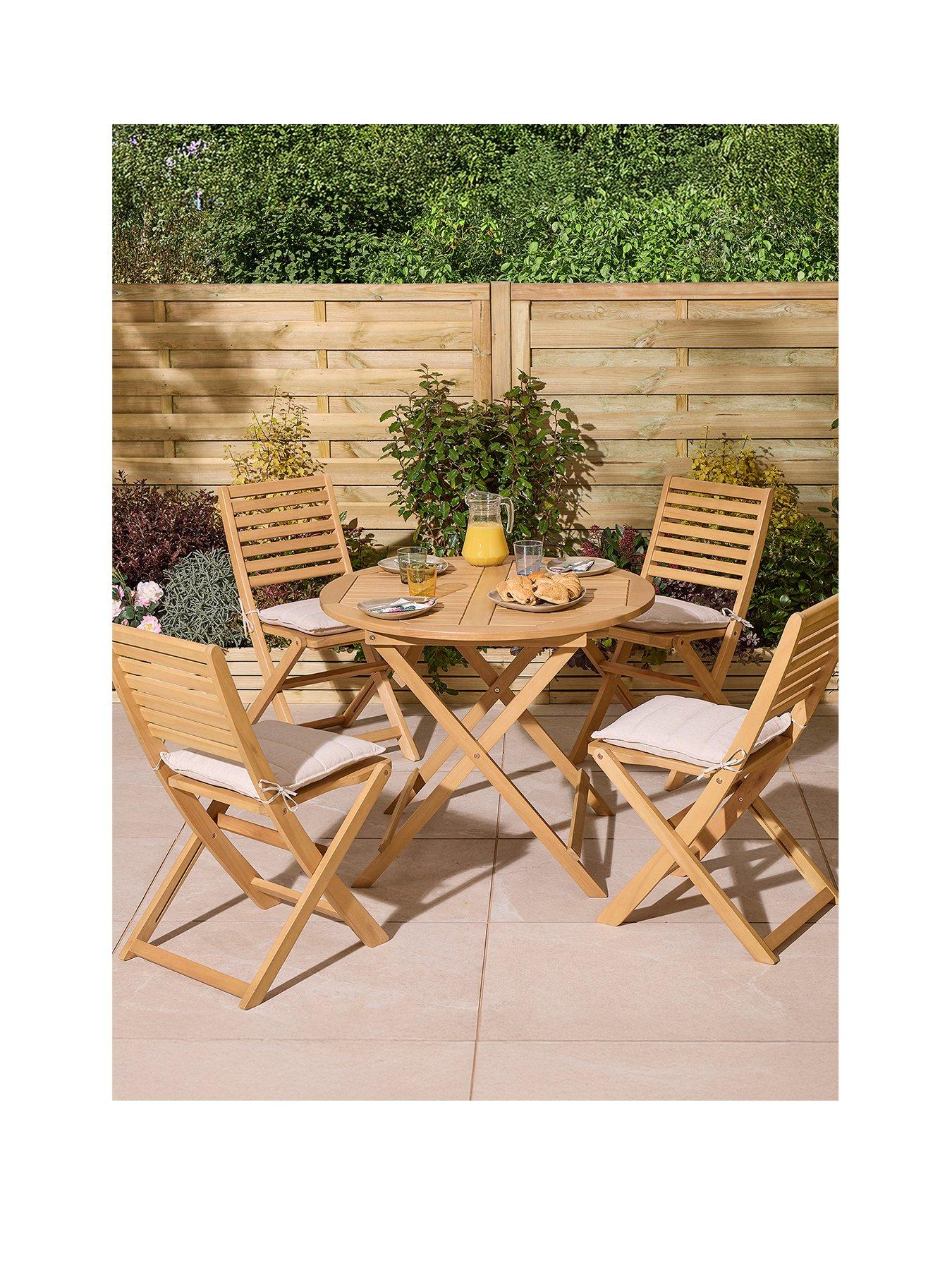 Image 2 of 7 of Rowlinson Ashdown Folding 4 Seat Dining Set With Cushions