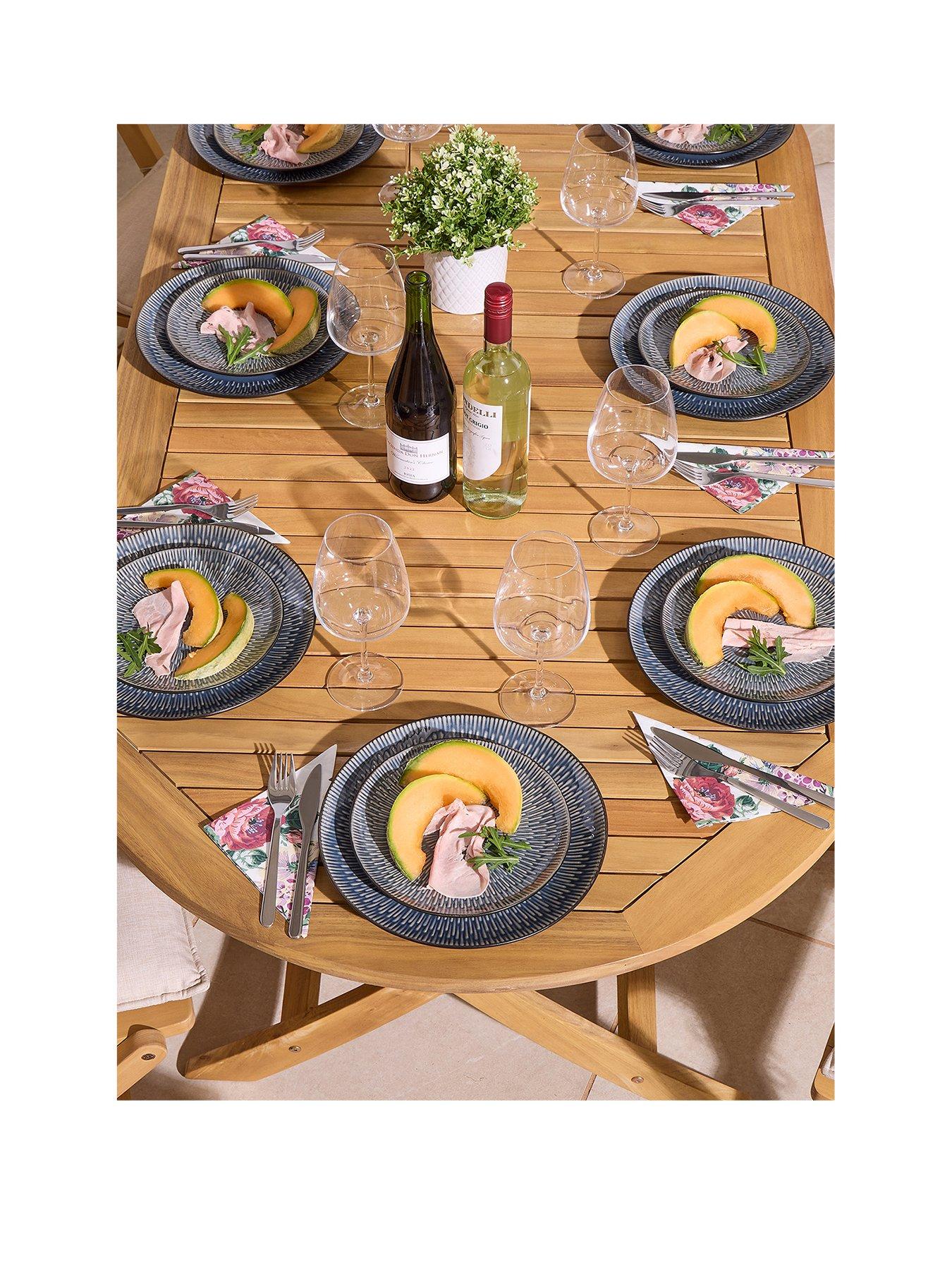  image of rowlinson-ashdown-folding-8-seat-oval-dining-set-with-cushions