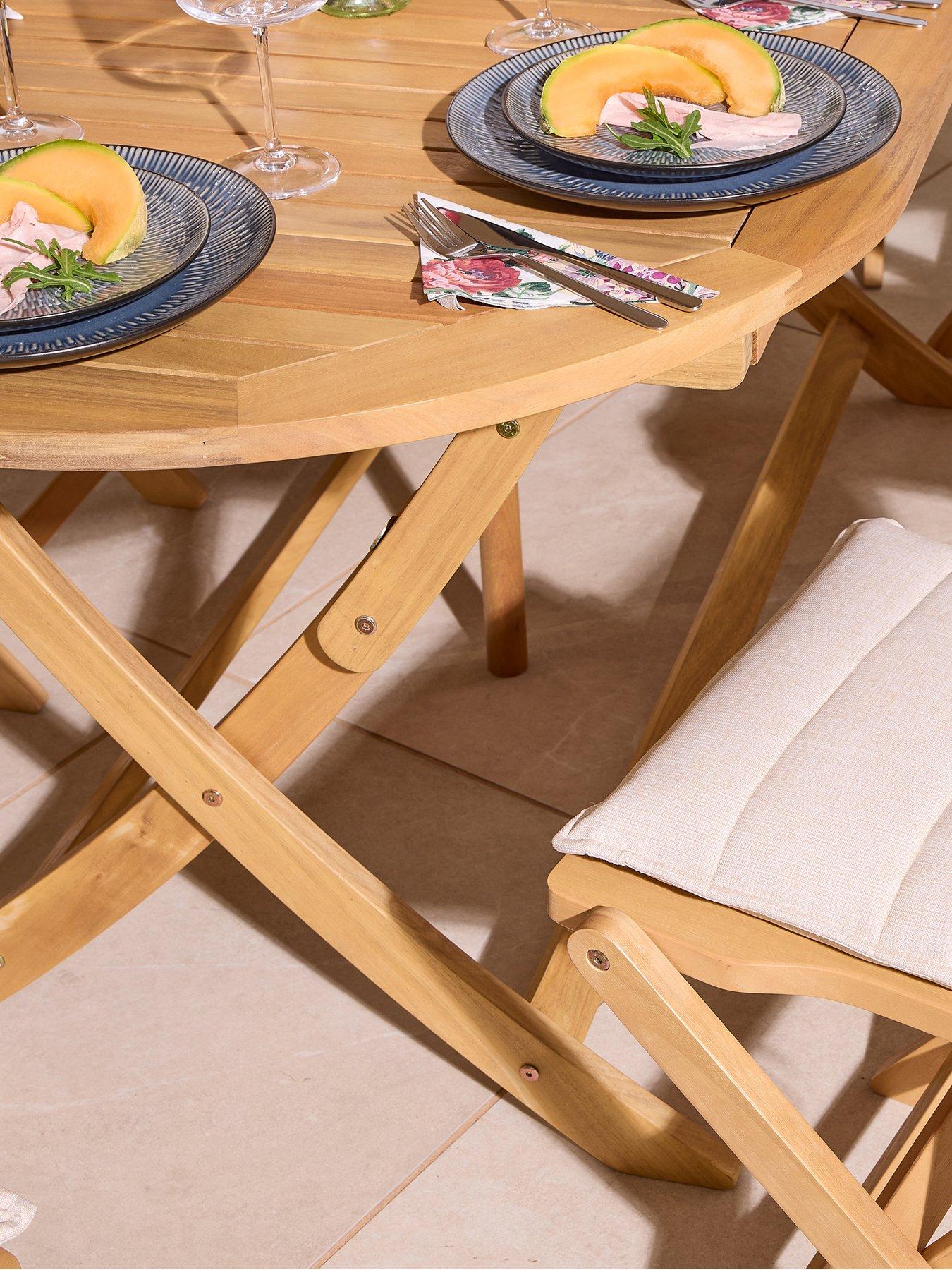  image of rowlinson-ashdown-folding-8-seat-oval-dining-set-with-cushions