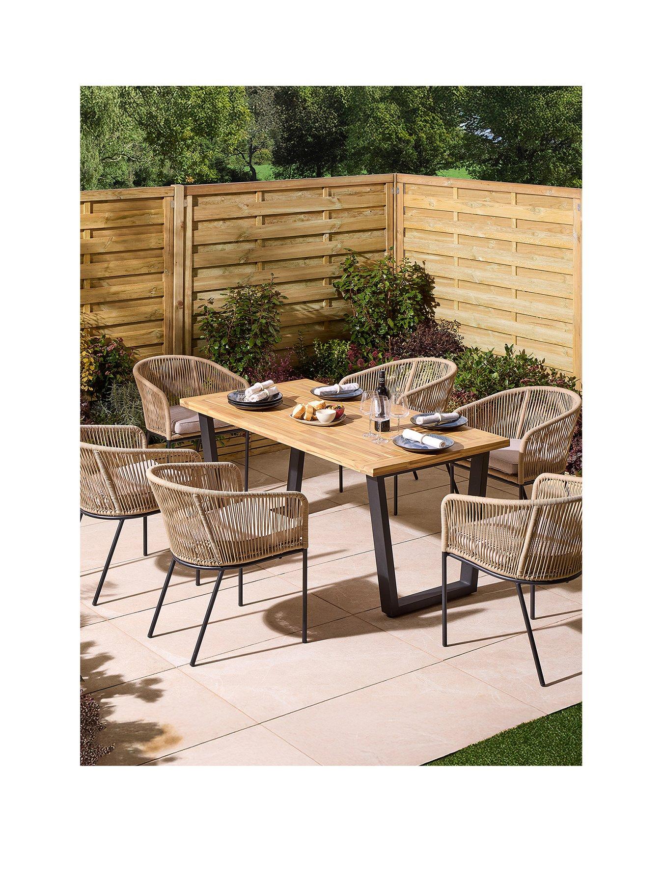  image of rowlinson-oslo-6-seat-dining-set-160cm-table