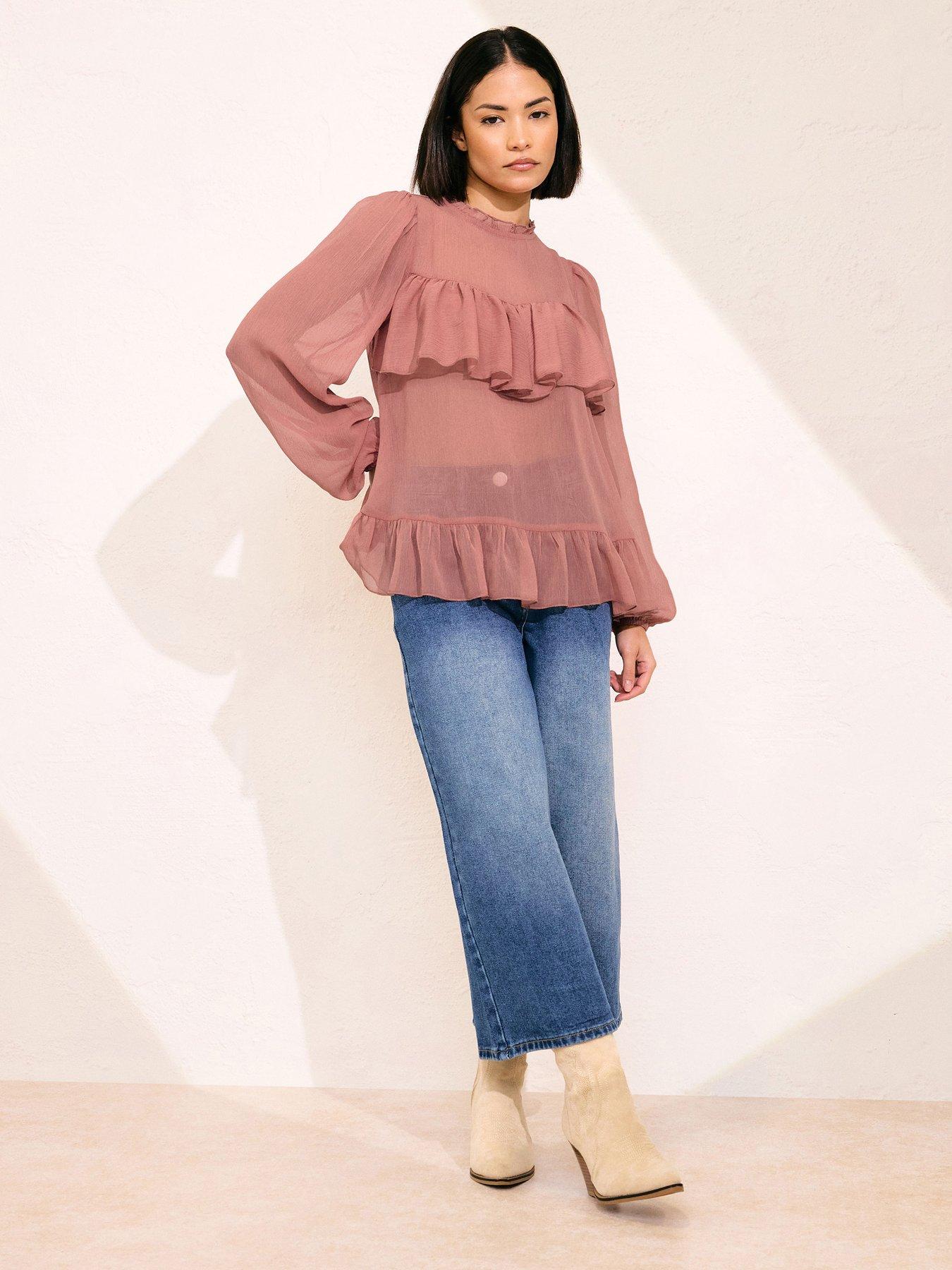  image of pixiegirl-petite-chiffon-frill-top