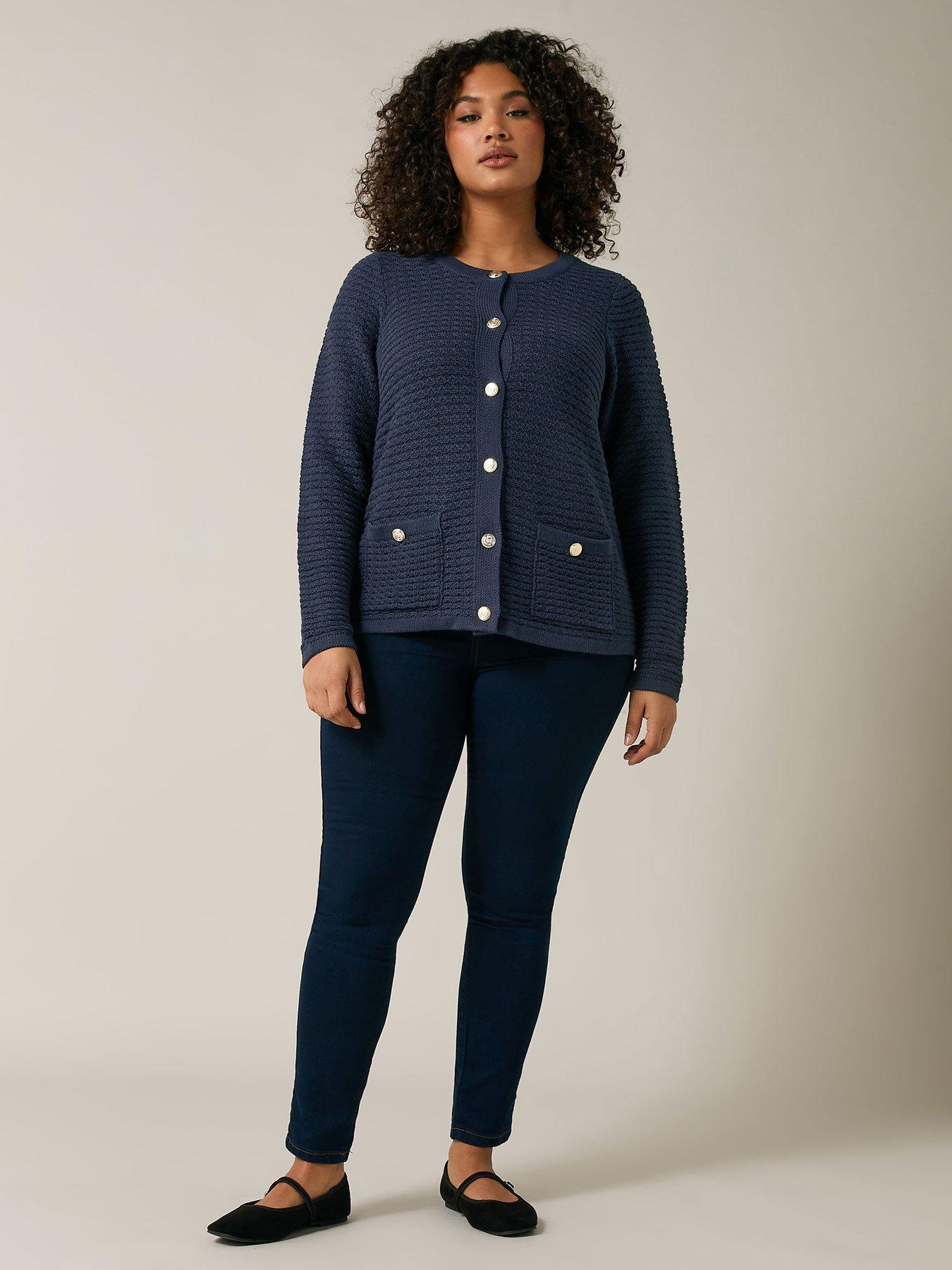  image of evans-button-detail-cardigan