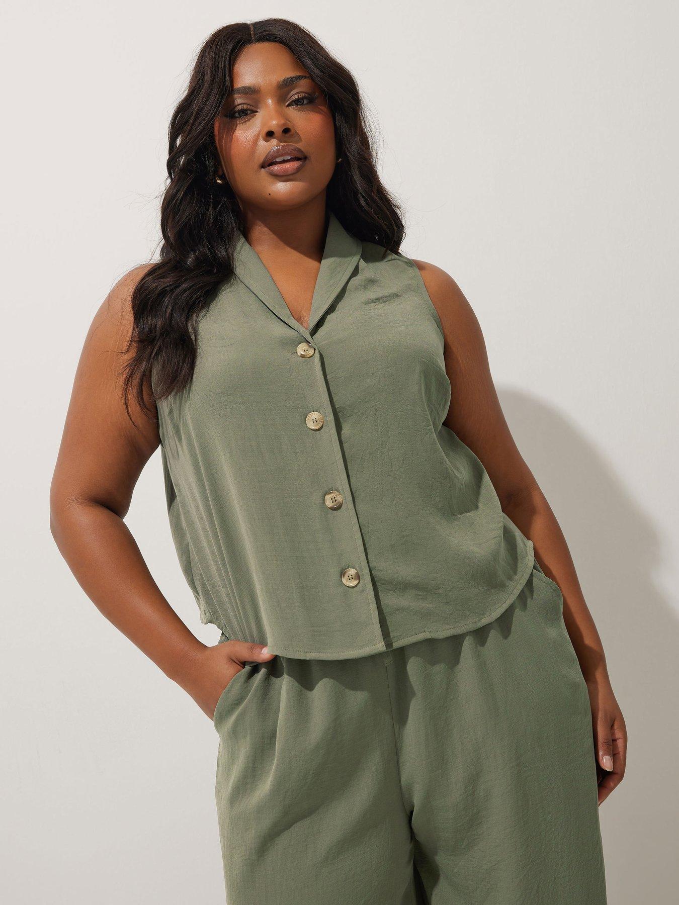  image of yours-curve-button-waistcoat-green