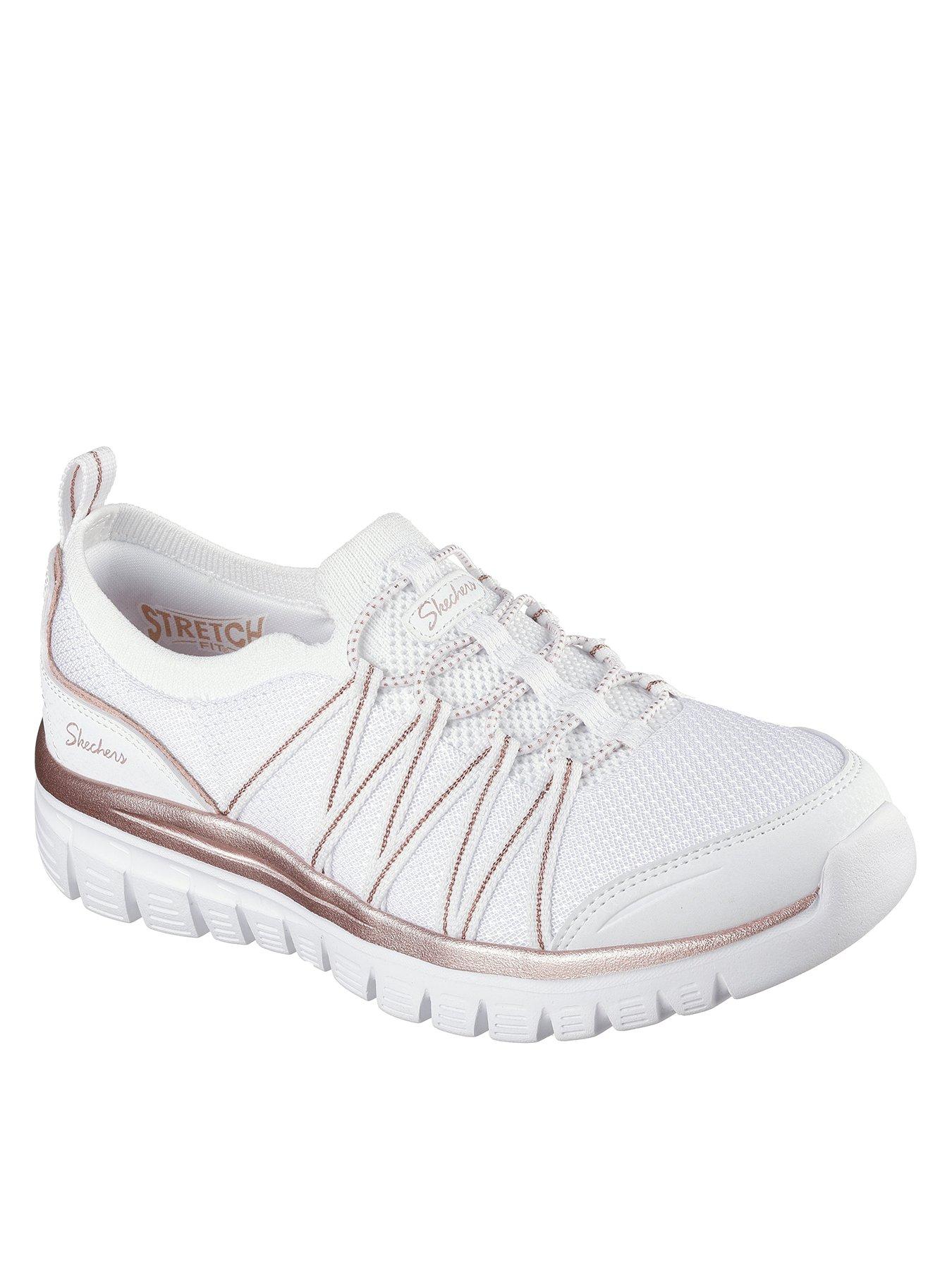Image 2 of 5 of Skechers Graceful Purecrush Bungee Lace Trainers - White