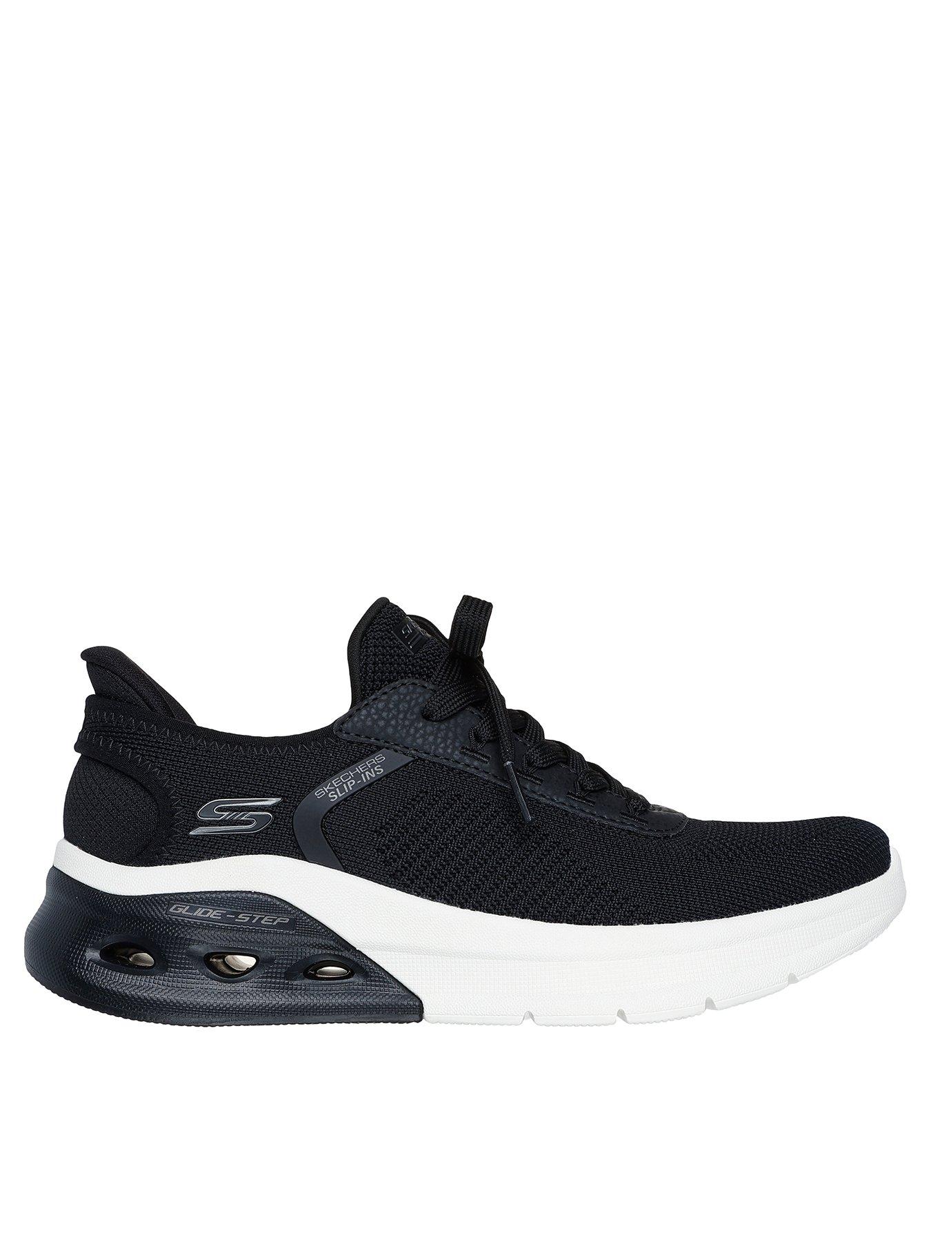 Image 1 of 4 of Skechers Bobs Arc Waves 2.0 Now It Glide-step Lace-up Slip-ins Trainer - Black Engineered Knit