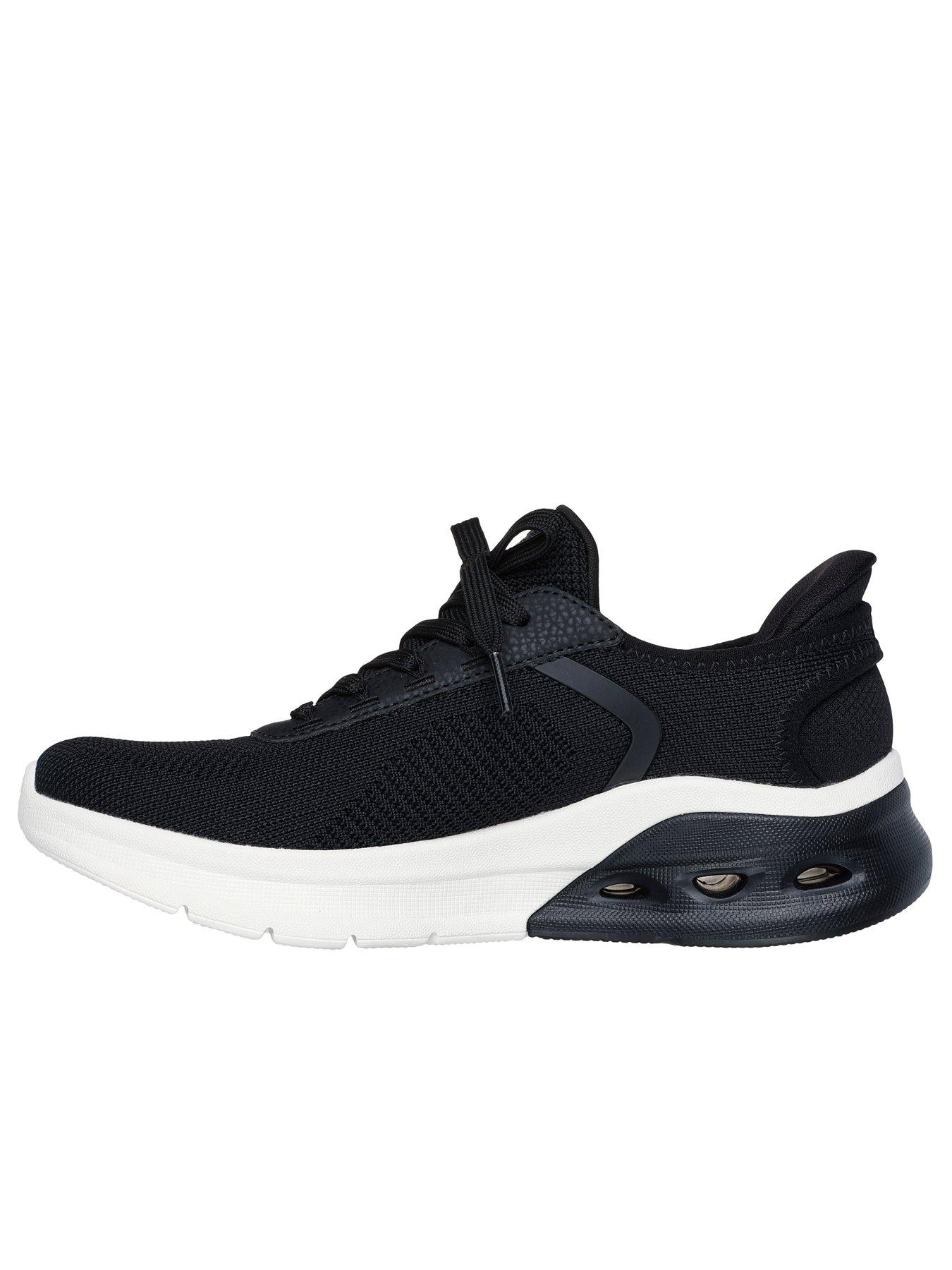 Image 4 of 4 of Skechers Bobs Arc Waves 2.0 Now It Glide-step Lace-up Slip-ins Trainer - Black Engineered Knit