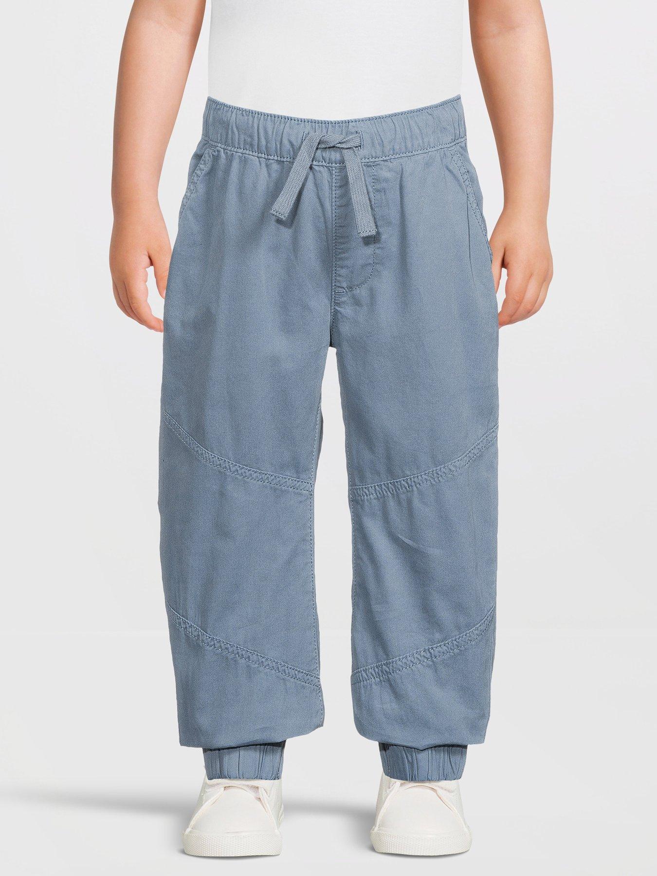undefined Boys Poplin Cuffed Trousers - Navy