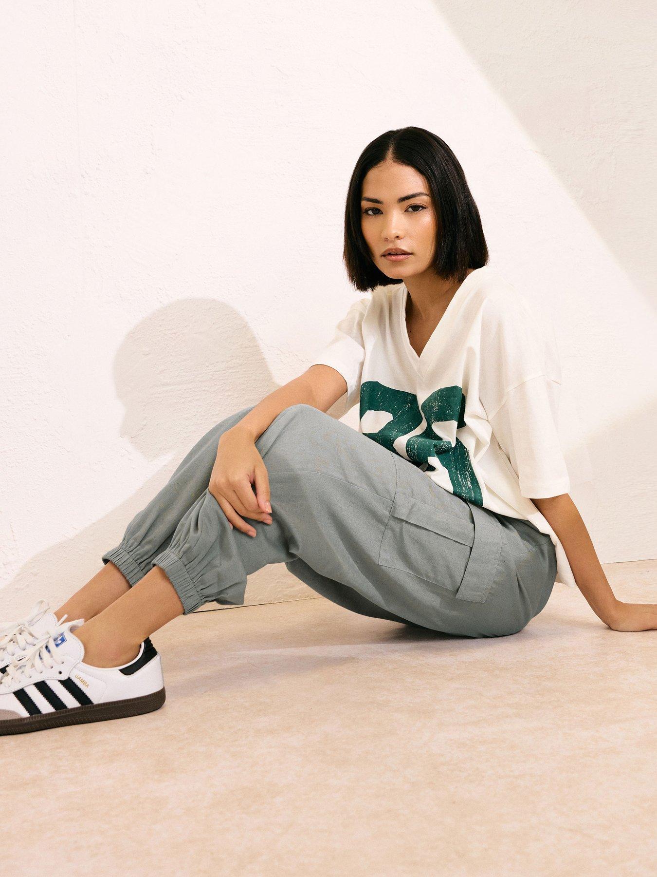  image of pixiegirl-petite-cuffed-cargo-trouser