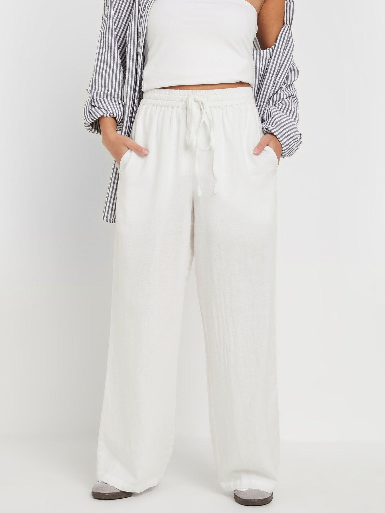  image of pixiegirl-petite-wide-leg-trouser-white