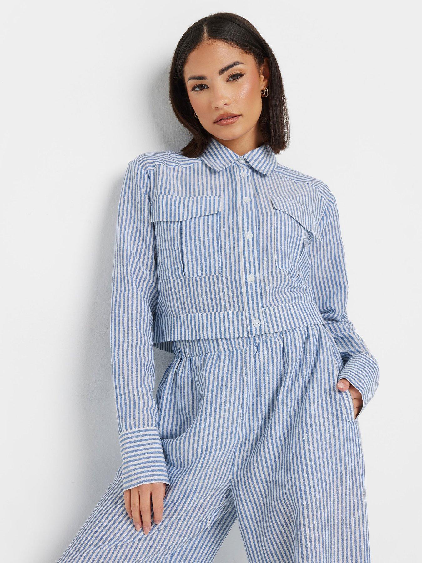 pixiegirl-petite-stripe-short-shirt-blue