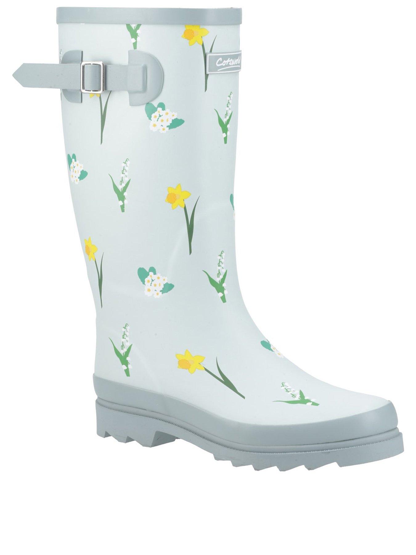  image of cotswold-womens-wildflower-tall-wellingtons-mint