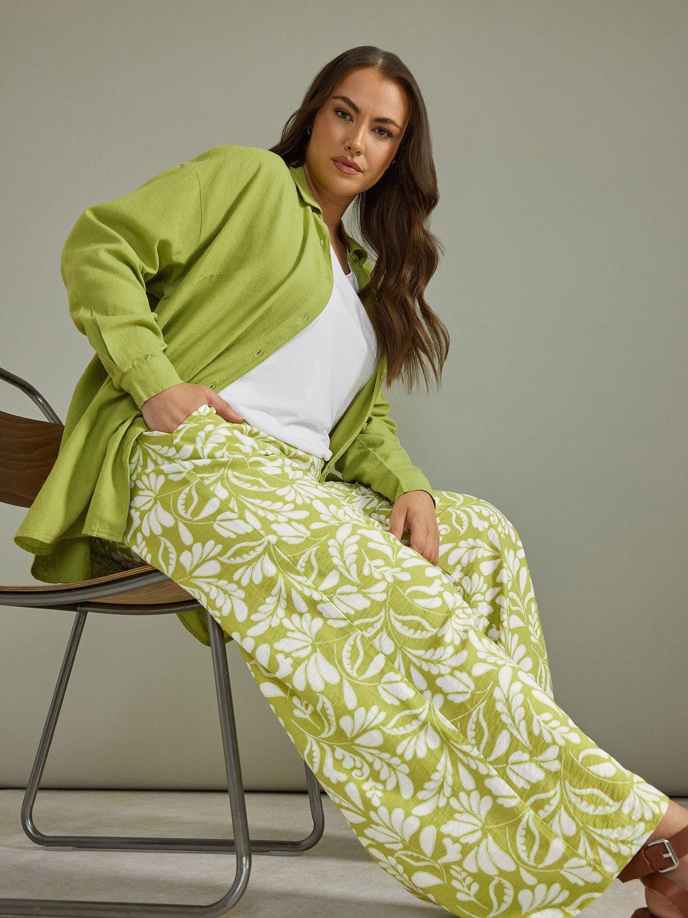 undefined Printed Wide Leg Trouser