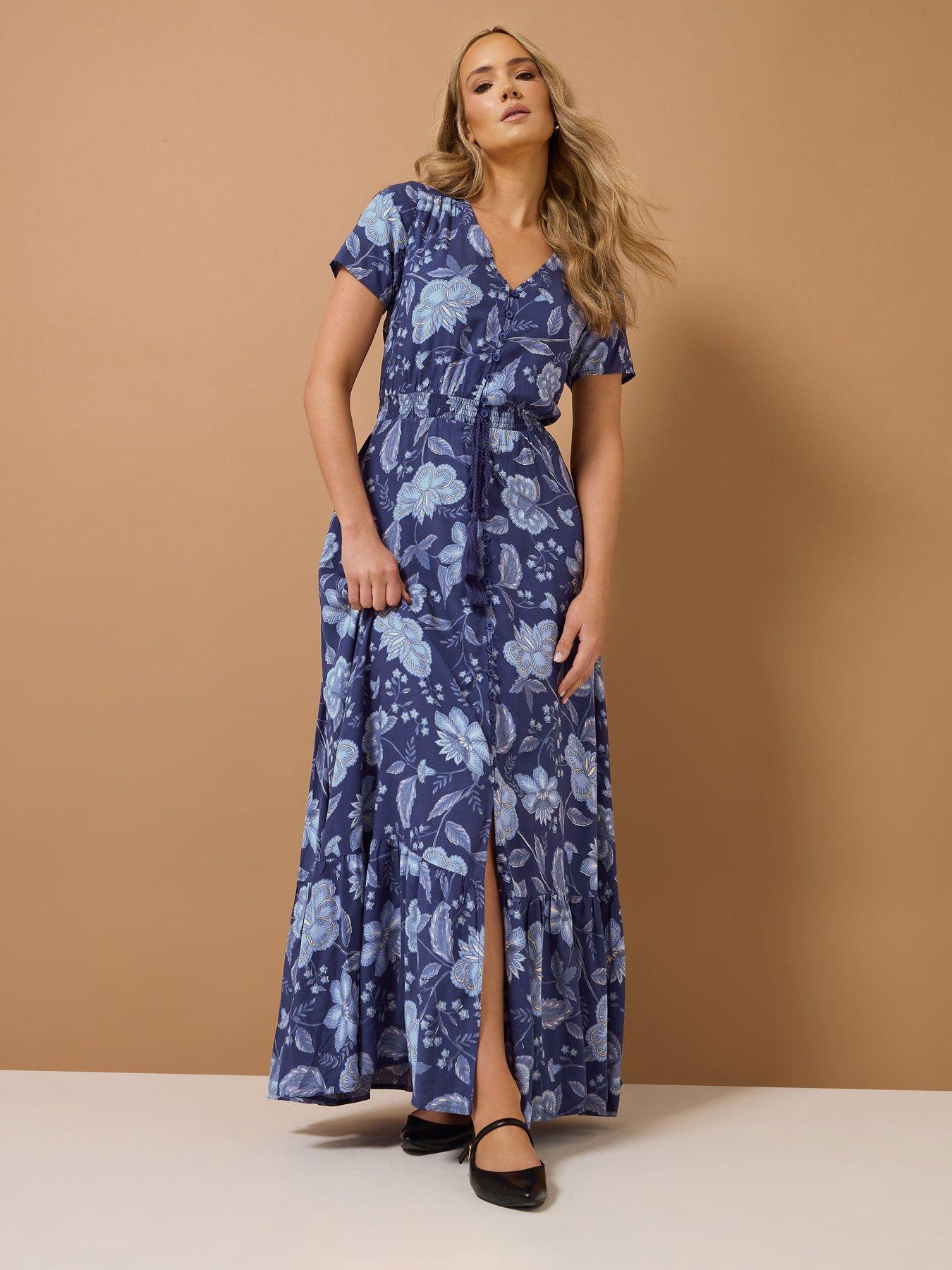 undefined Tall Floral Button Maxi Dress