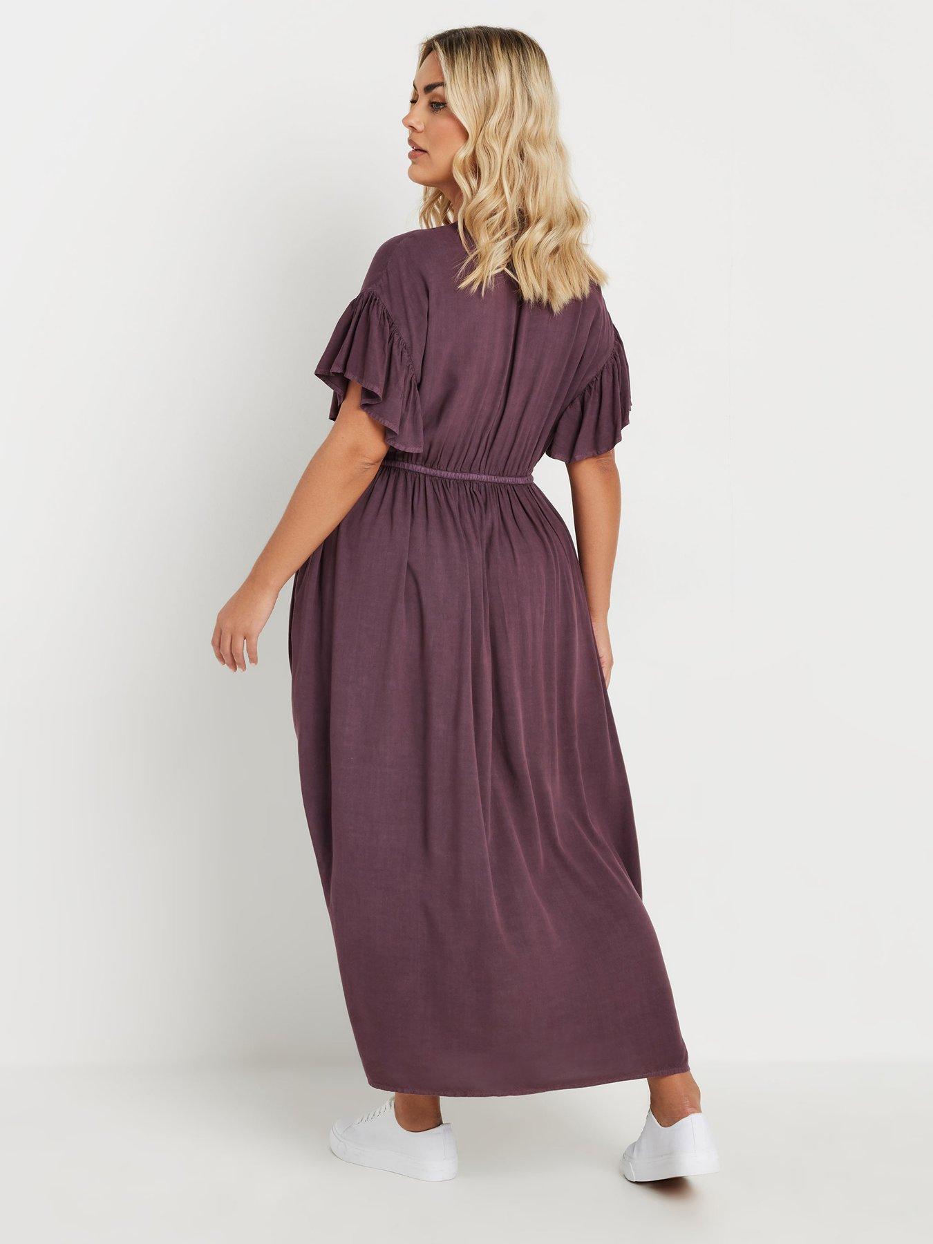 Image 2 of 4 of Yours Curve Chambray Boho Dress - Purple