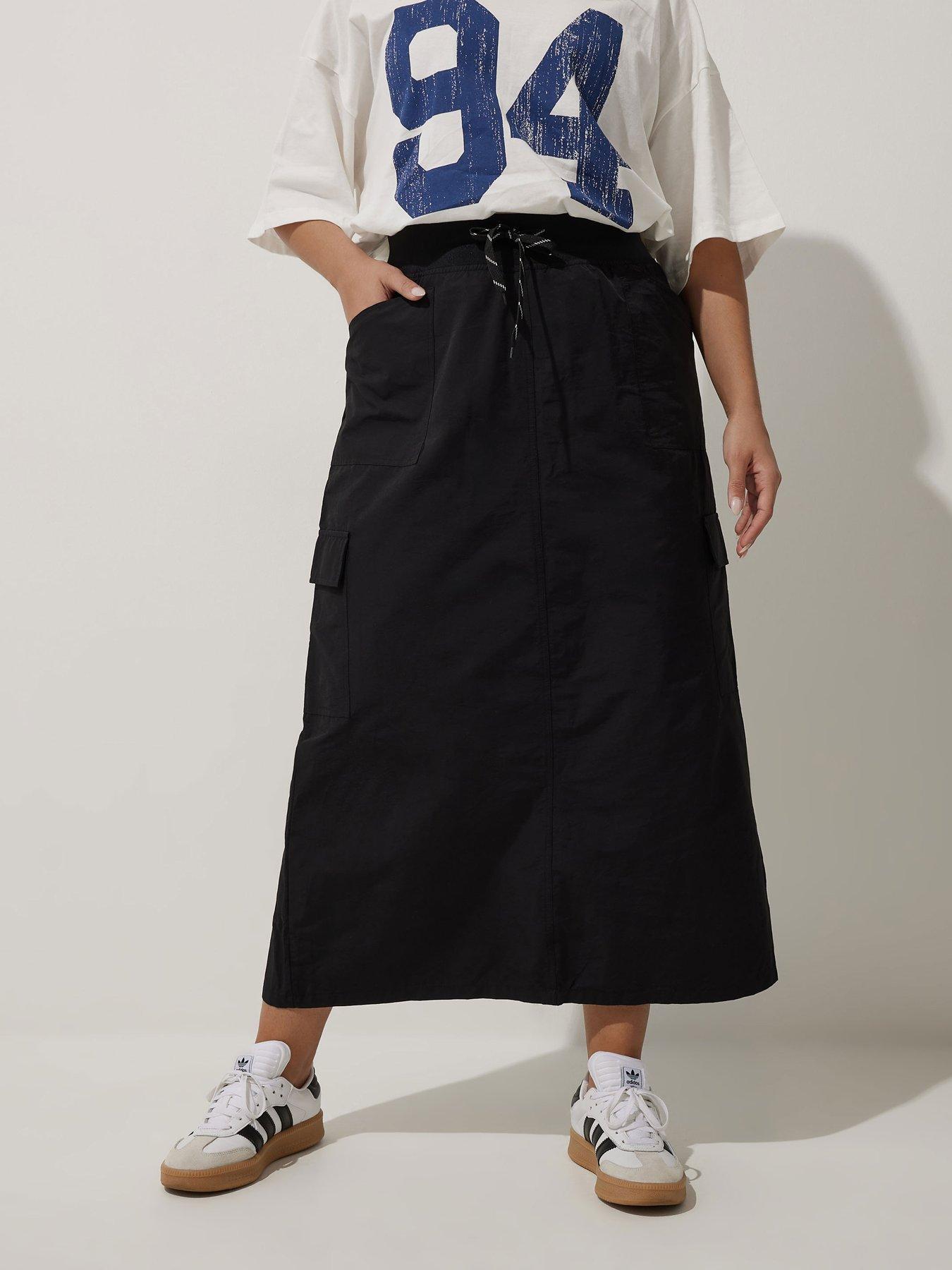 undefined Curve Maxi Skirt - Black