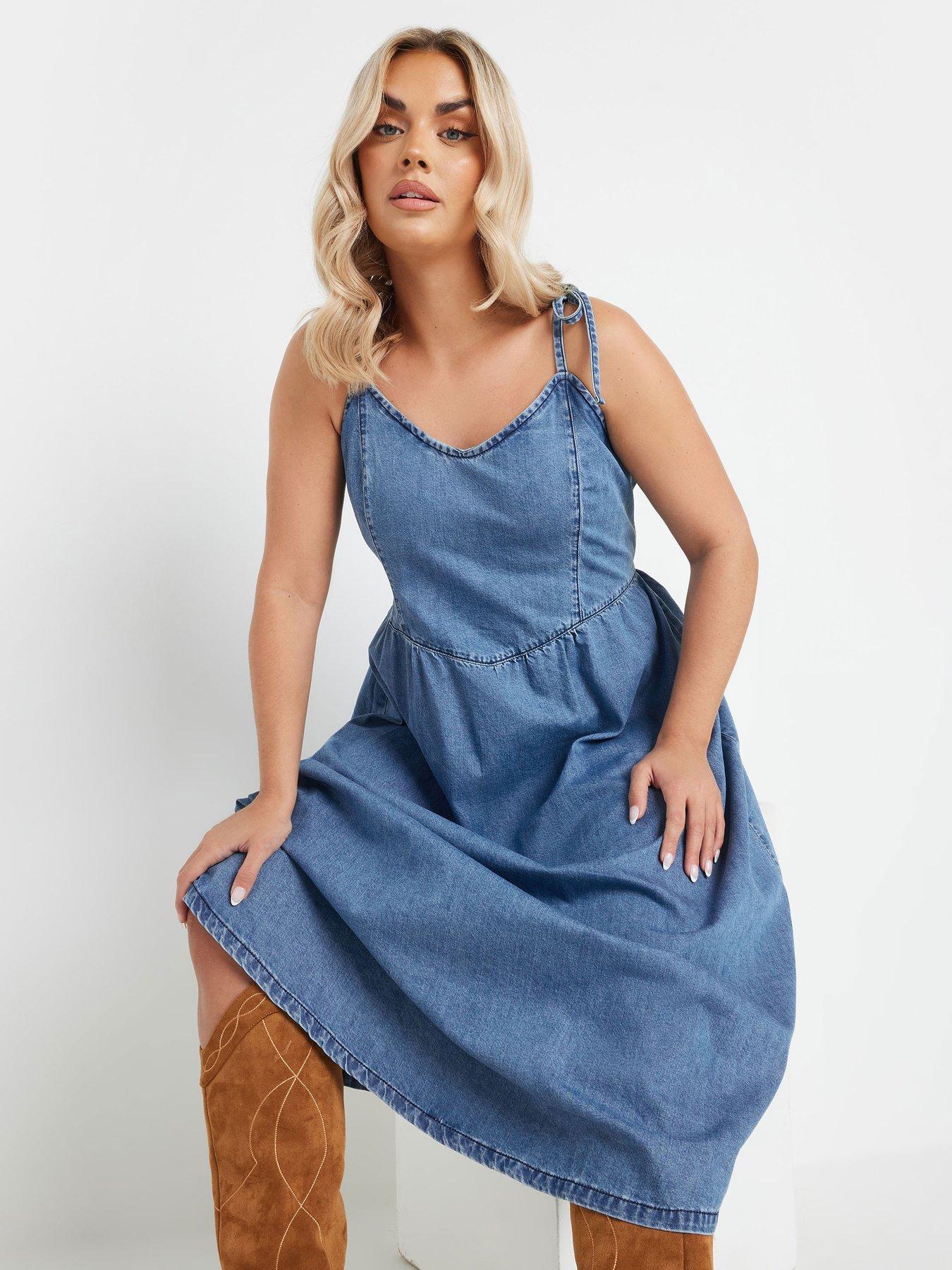 undefined Curve Denim Ballerina Dress