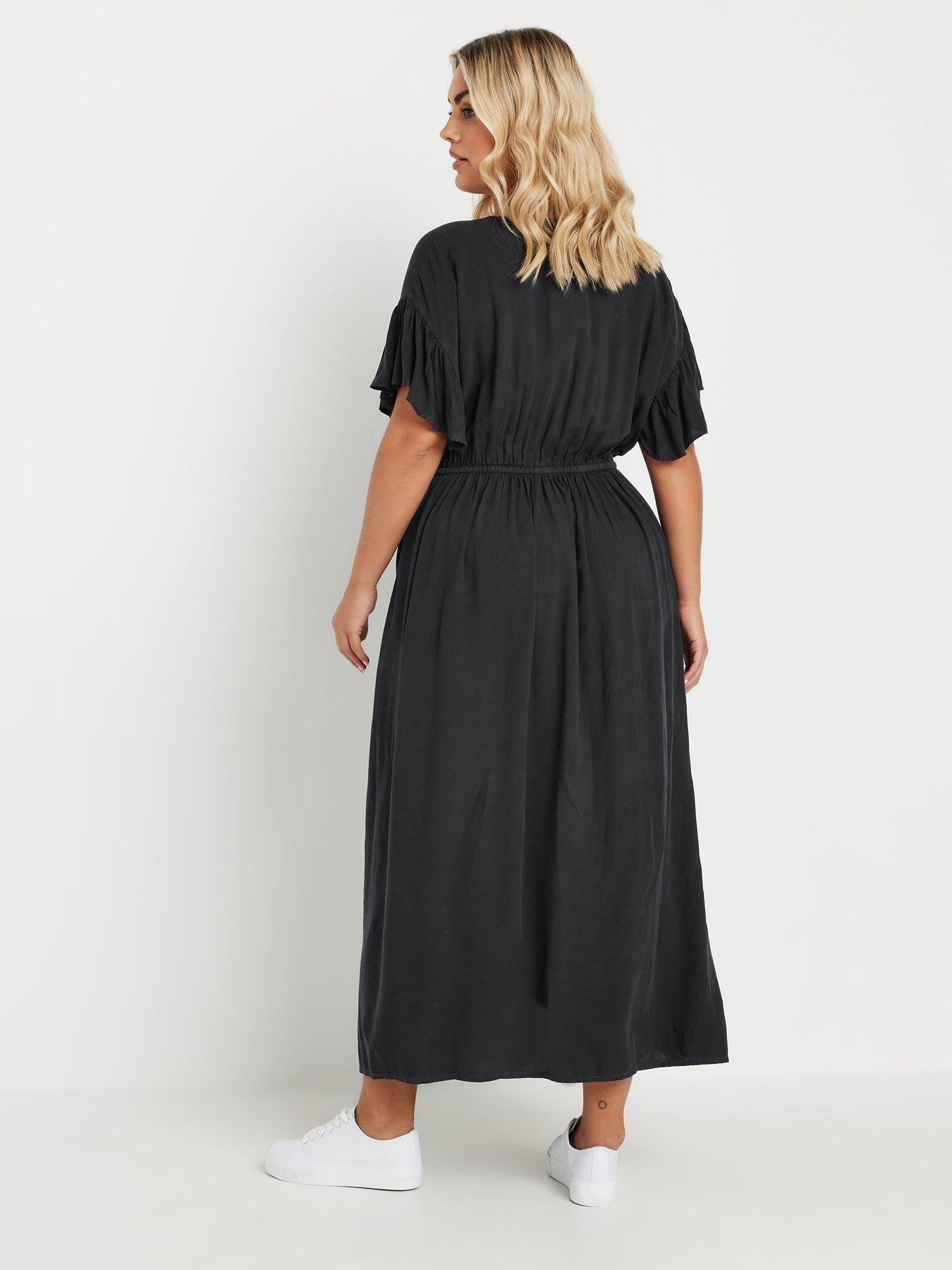 Image 2 of 4 of Yours Curve Chambray Boho Dress - Black