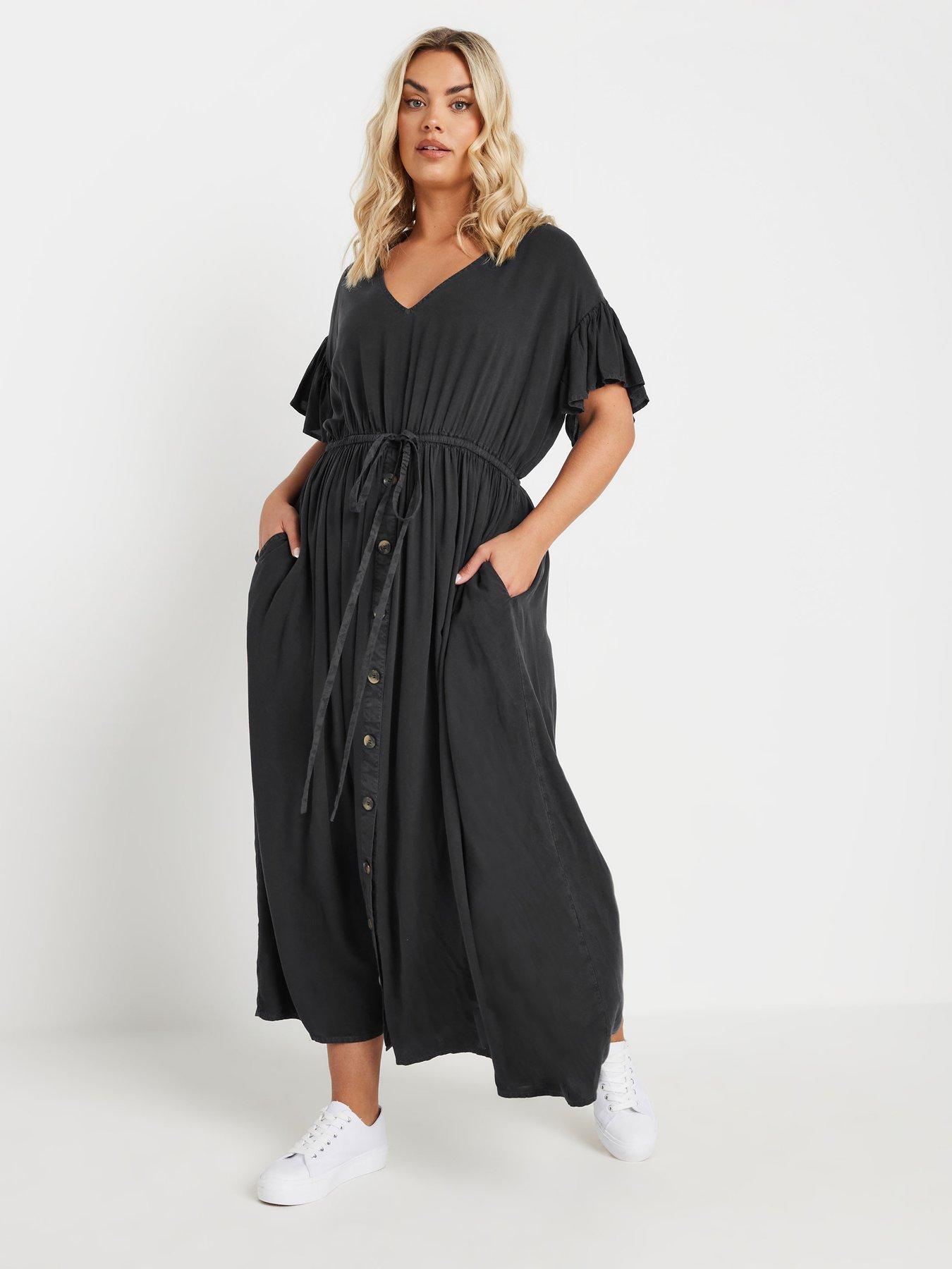 Image 3 of 4 of Yours Curve Chambray Boho Dress - Black