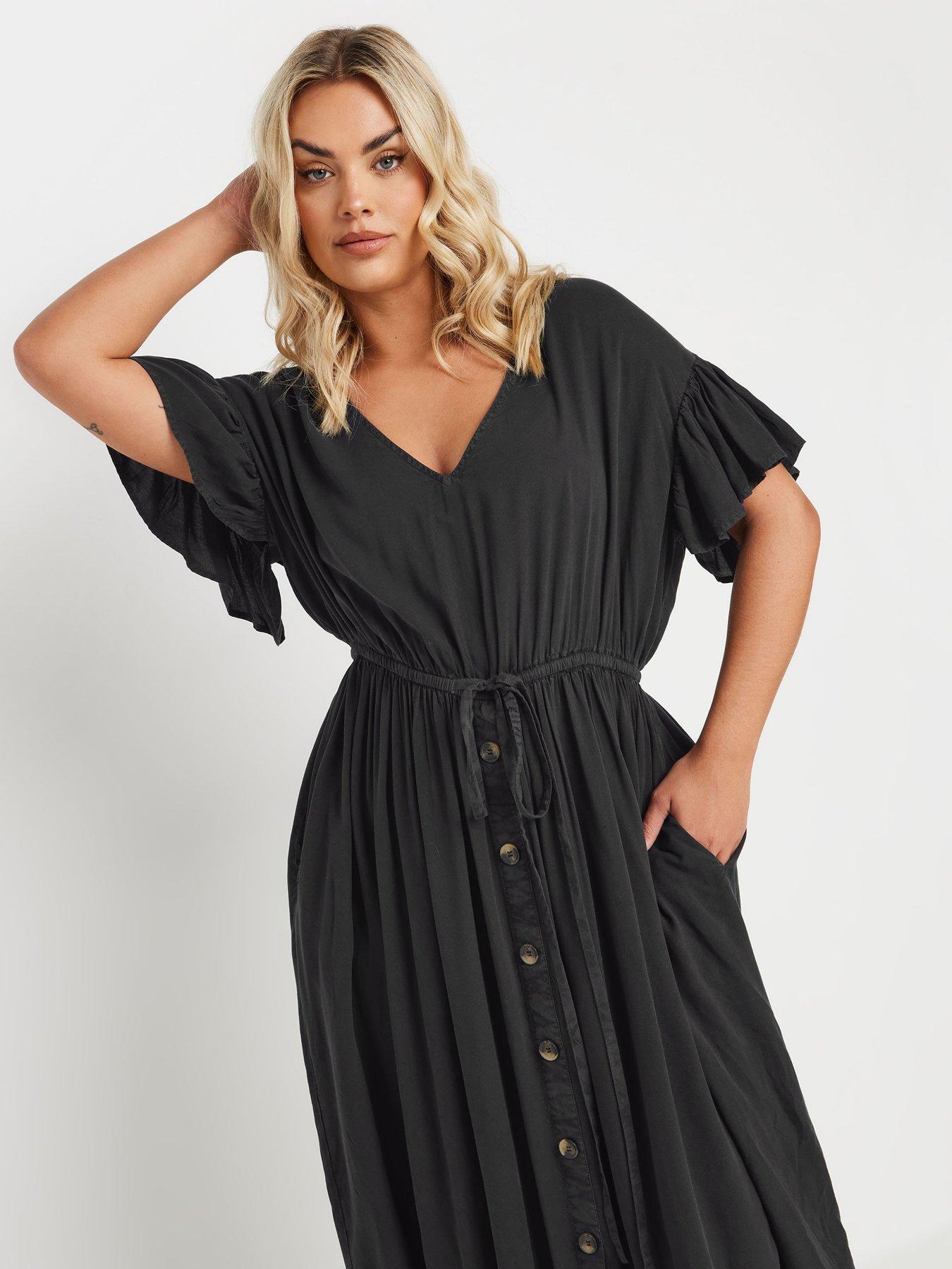 Image 4 of 4 of Yours Curve Chambray Boho Dress - Black