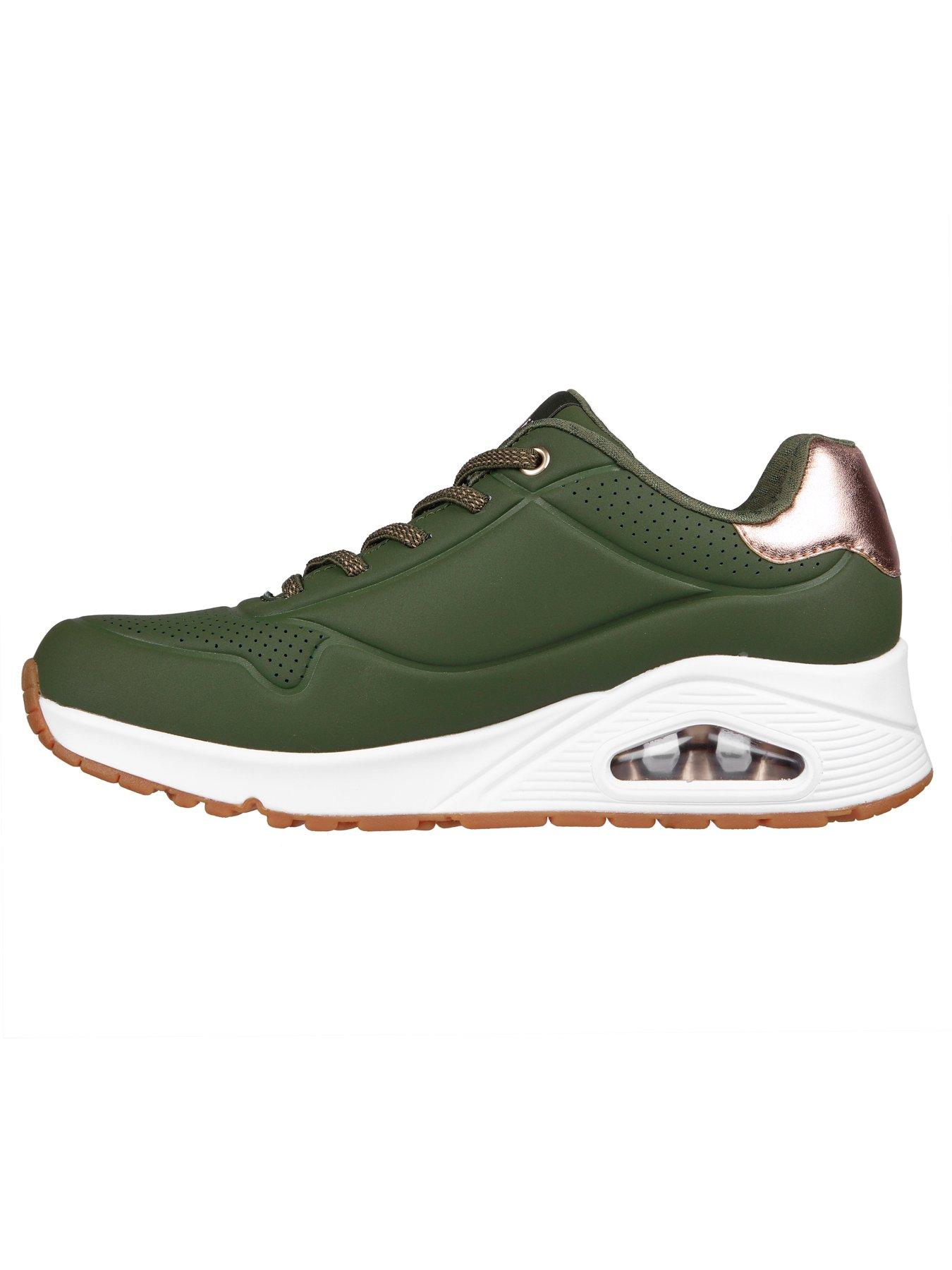 Image 5 of 5 of Skechers Uno Shimmer Away Durabuck Slip-on Trainer - Olive
