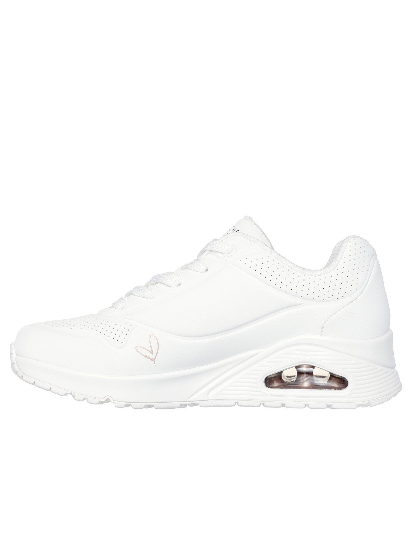 Image 5 of 5 of Skechers Uno Golden Heart Wedge Trainer - White