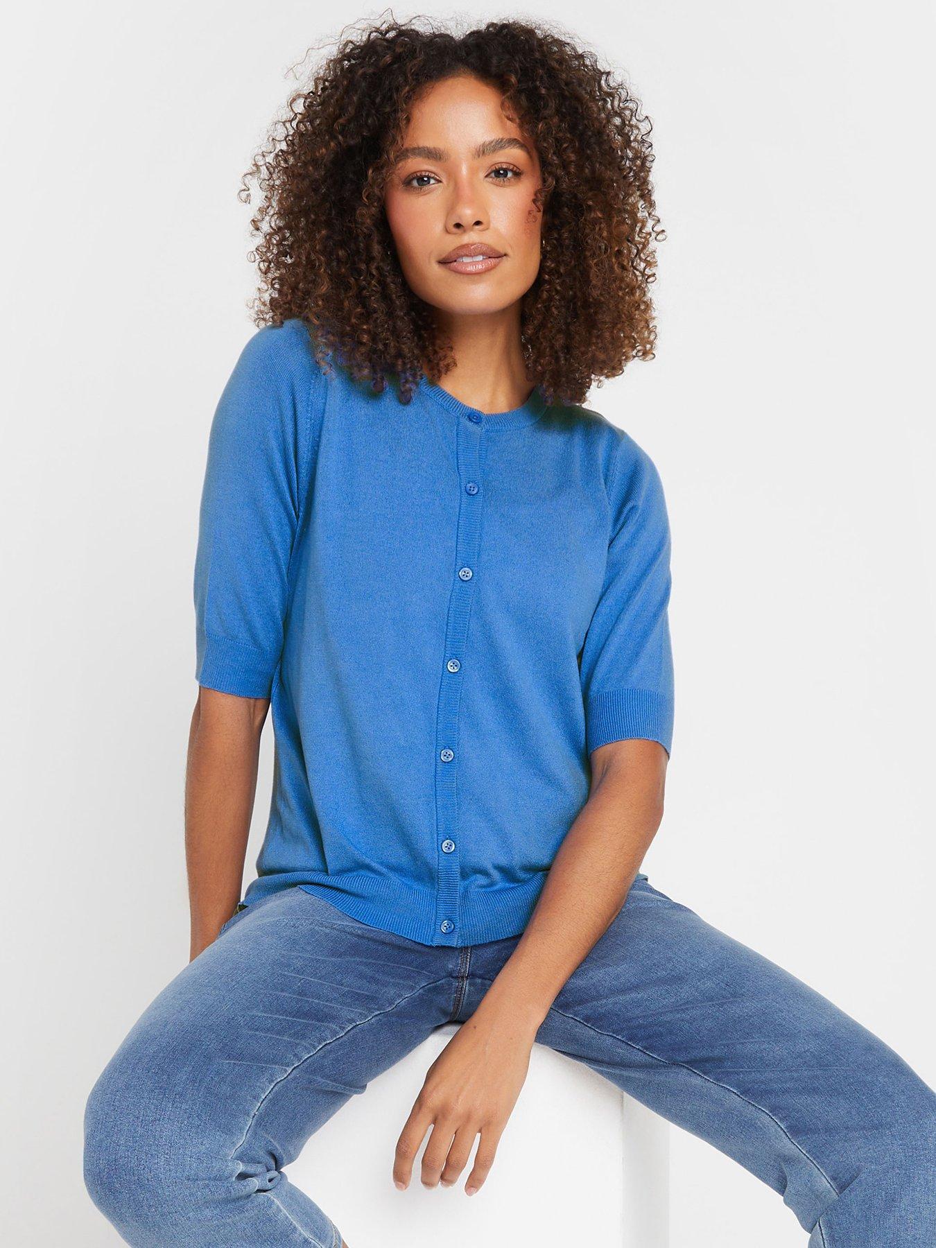 mco-short-sleeve-button-down-cardigan-blue