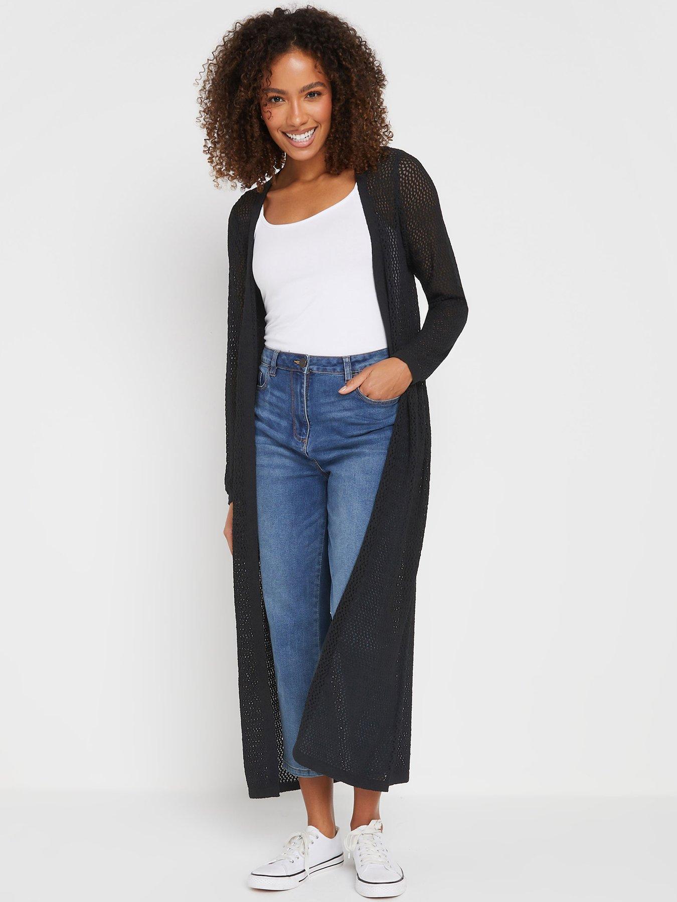 undefined Longline Tape Cardigan - Black
