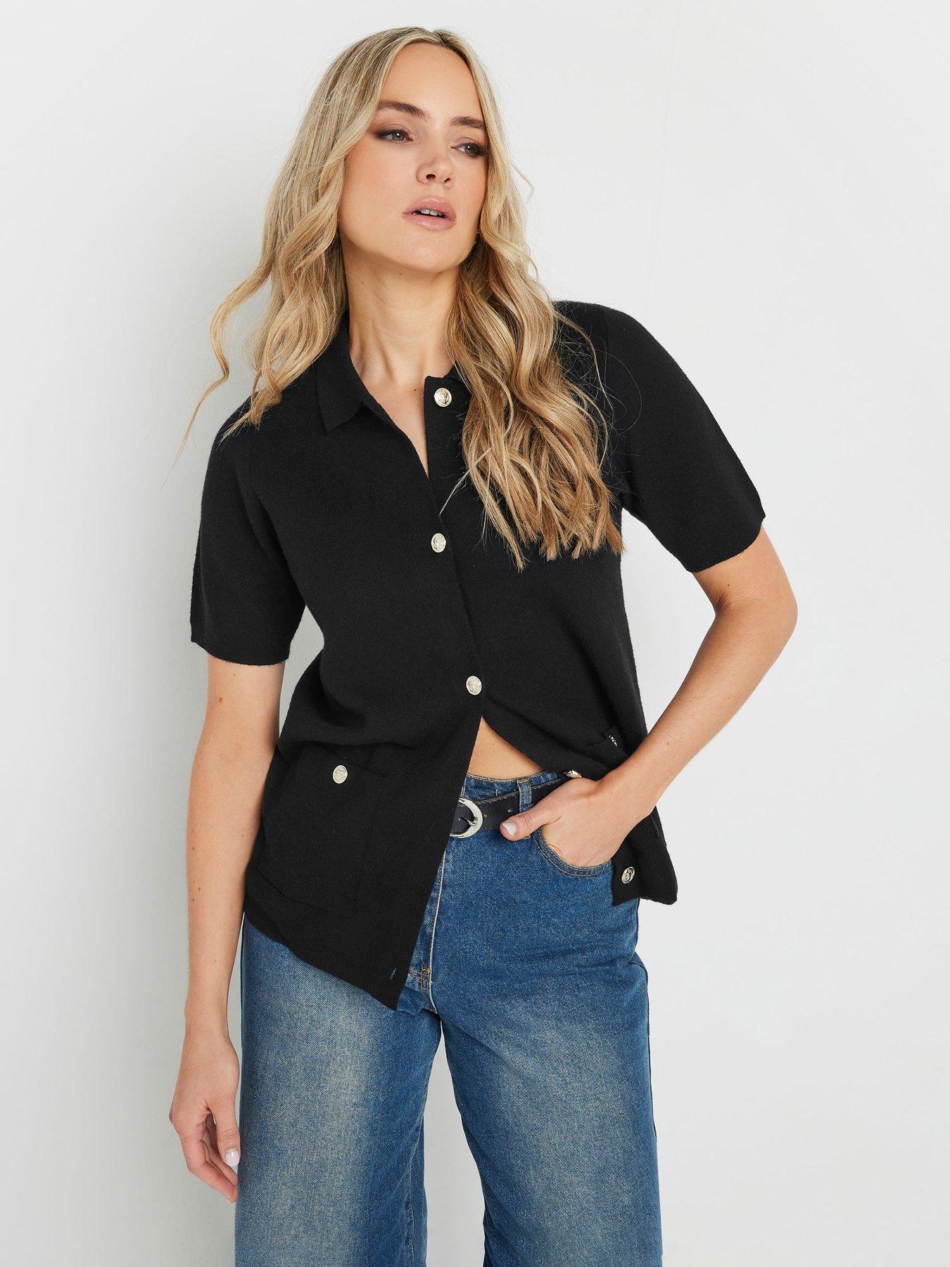 long-tall-sally-short-sleeve-boxy-knit-cardigan-black