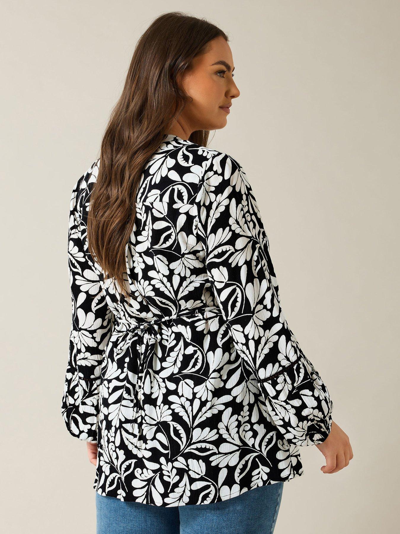  image of evans-pintuck-blouse-black