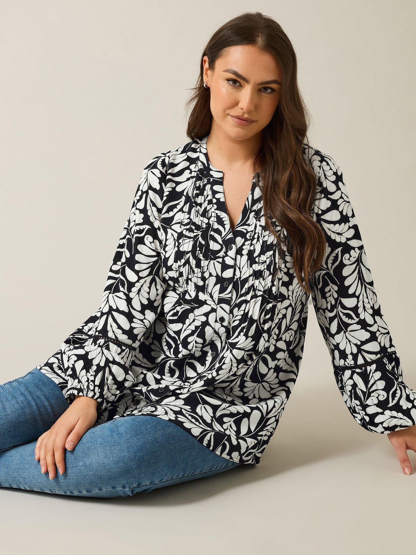  image of evans-pintuck-blouse-black