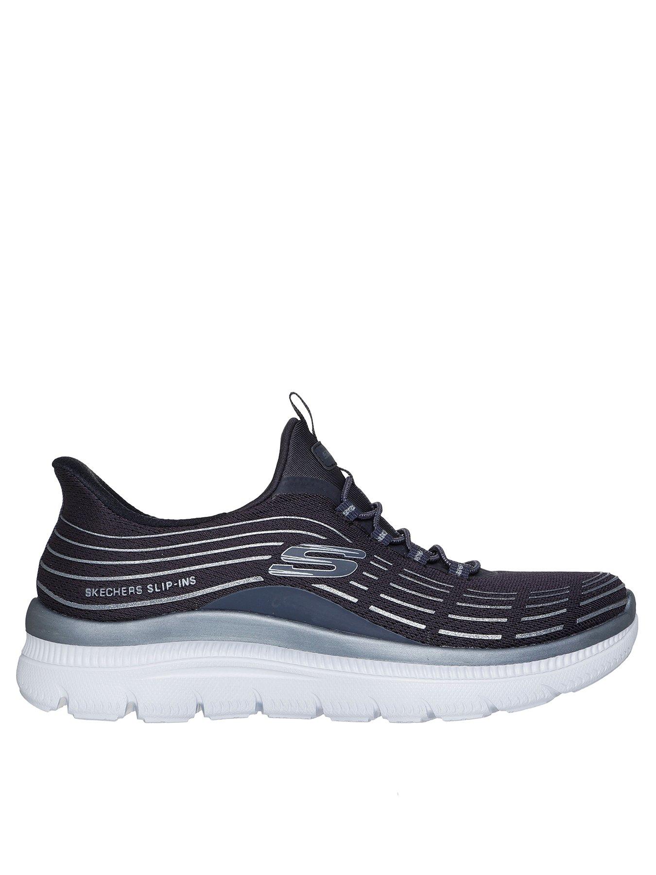 undefined Summits Plus Soft Lyster Bungee Lace Slip-ins Trainer - Charcoal Mesh