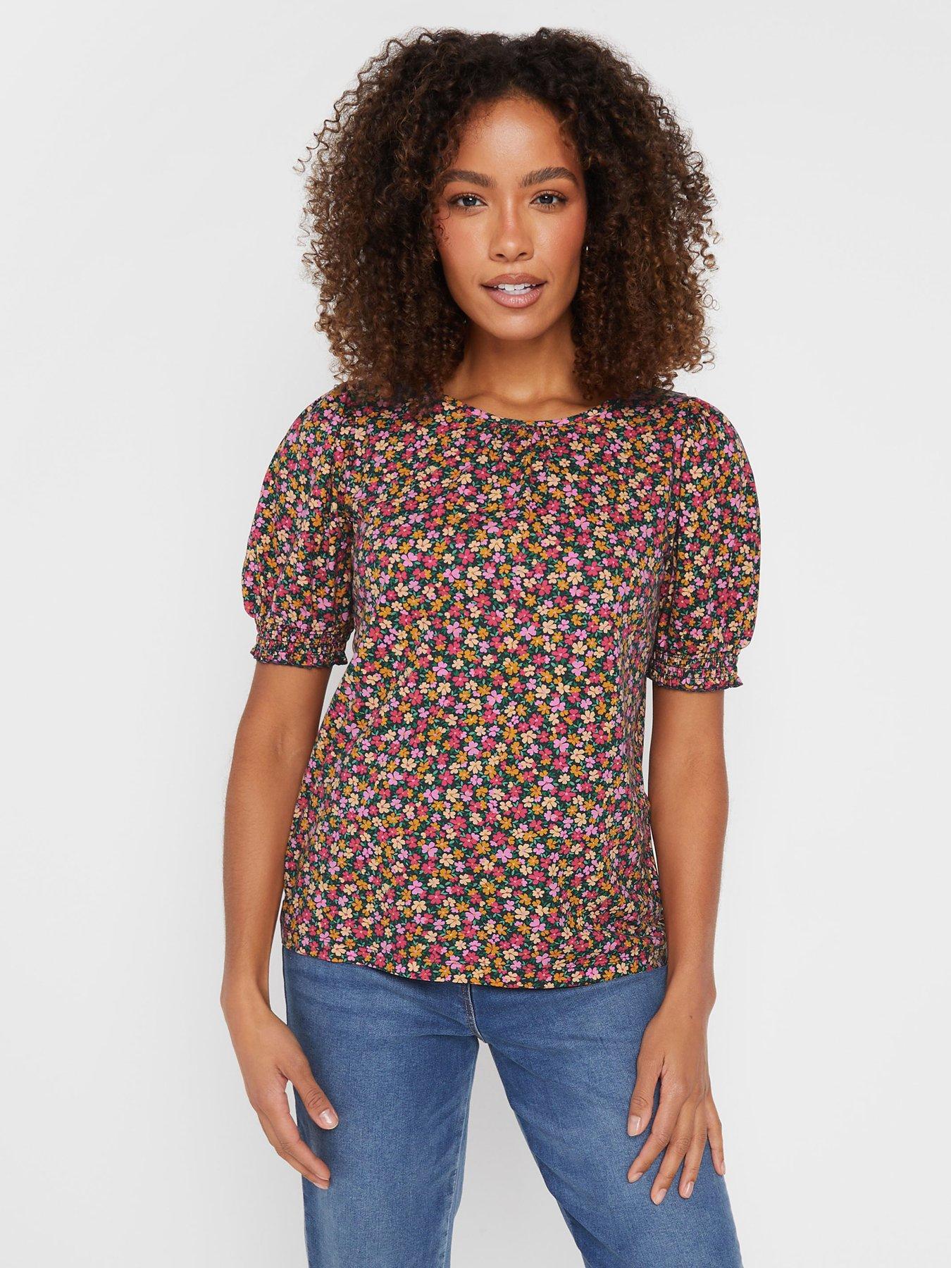 mco-floral-print-puff-sleeve-t-shirt-pink