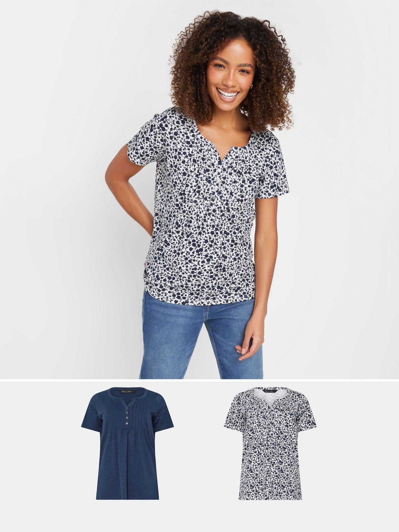  image of mco-2-pack-short-sleeve-henley-top-blue