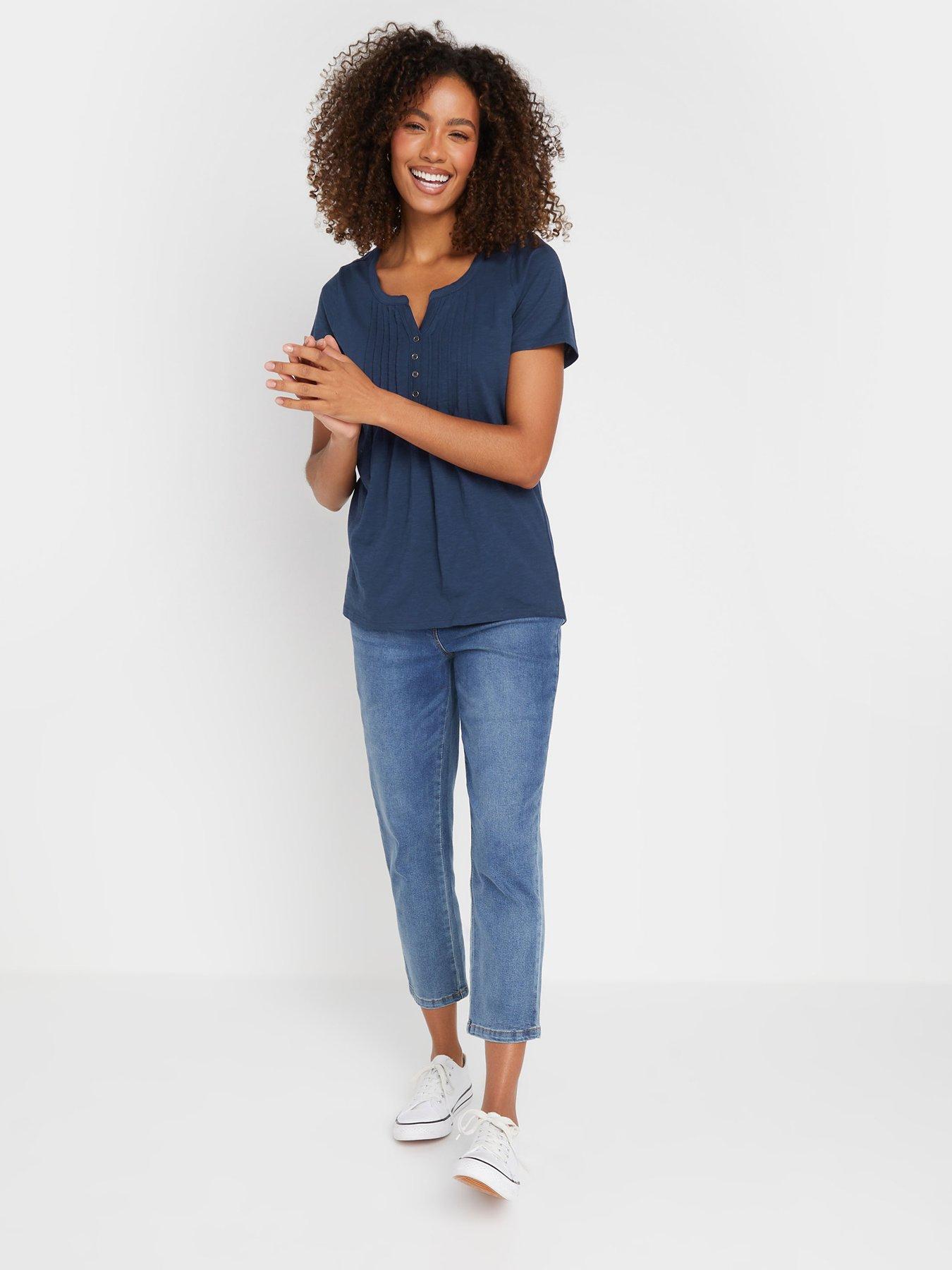  image of mco-2-pack-short-sleeve-henley-top-blue
