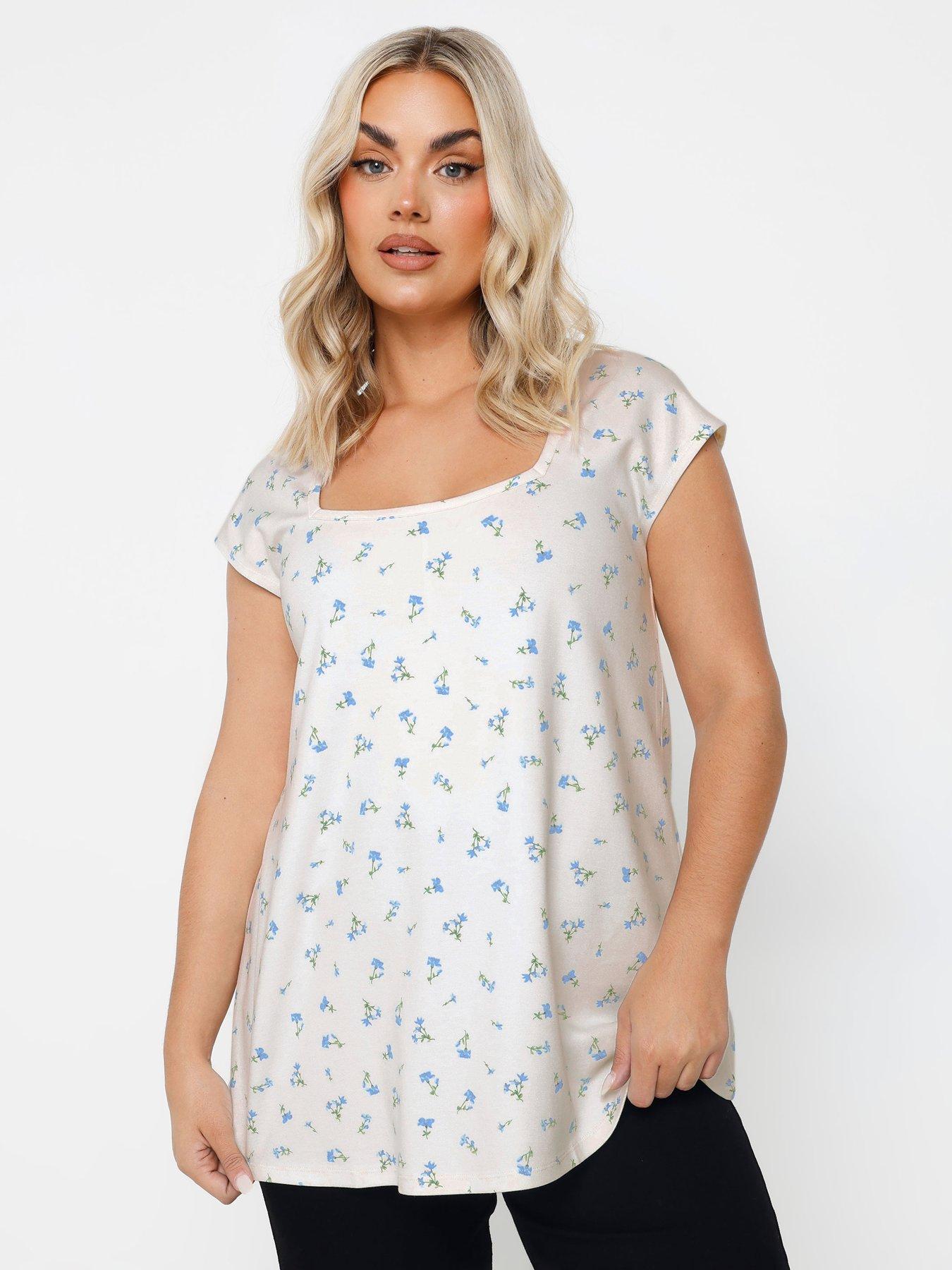 yours-curve-cap-sleeve-t-shirt-blue