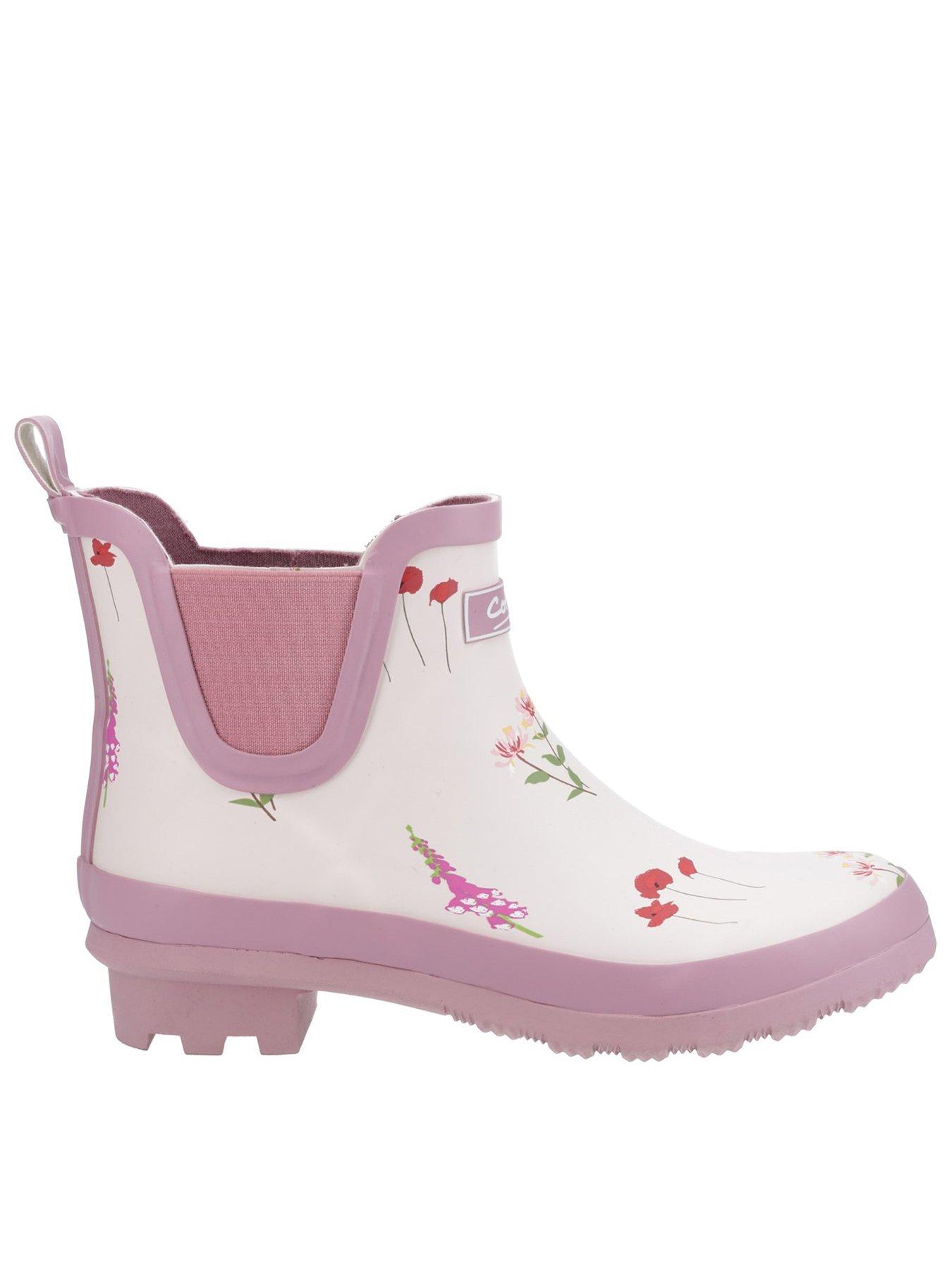Cotswold Womens Wildflower Ankle Wellingtons - Pink