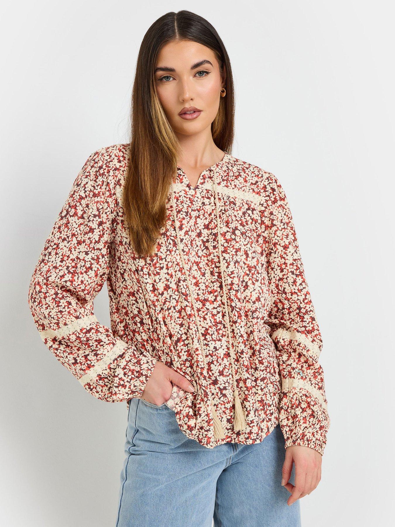 undefined Tall Ditsy Lace Insert Top