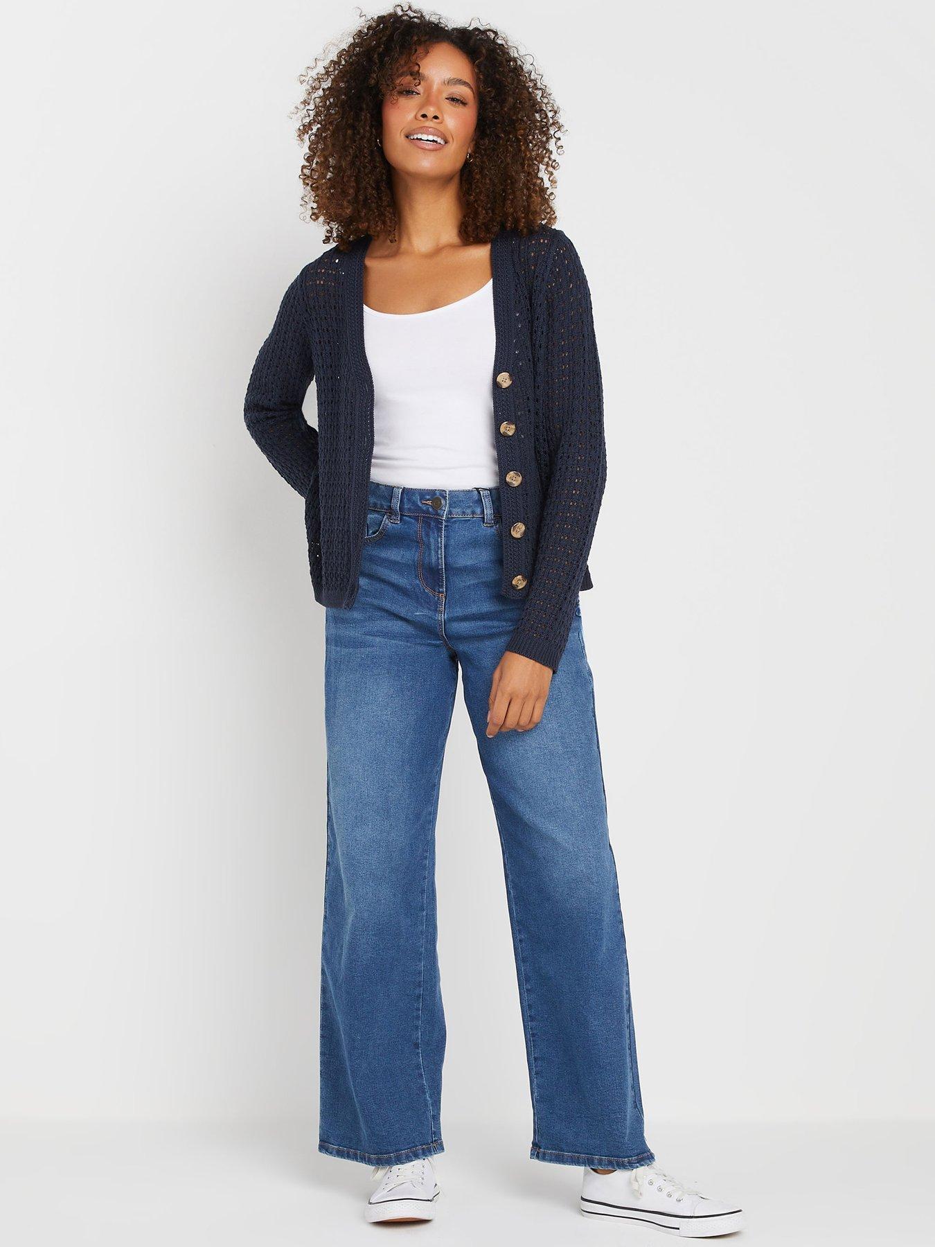  image of mco-button-crochet-cardigan-blue