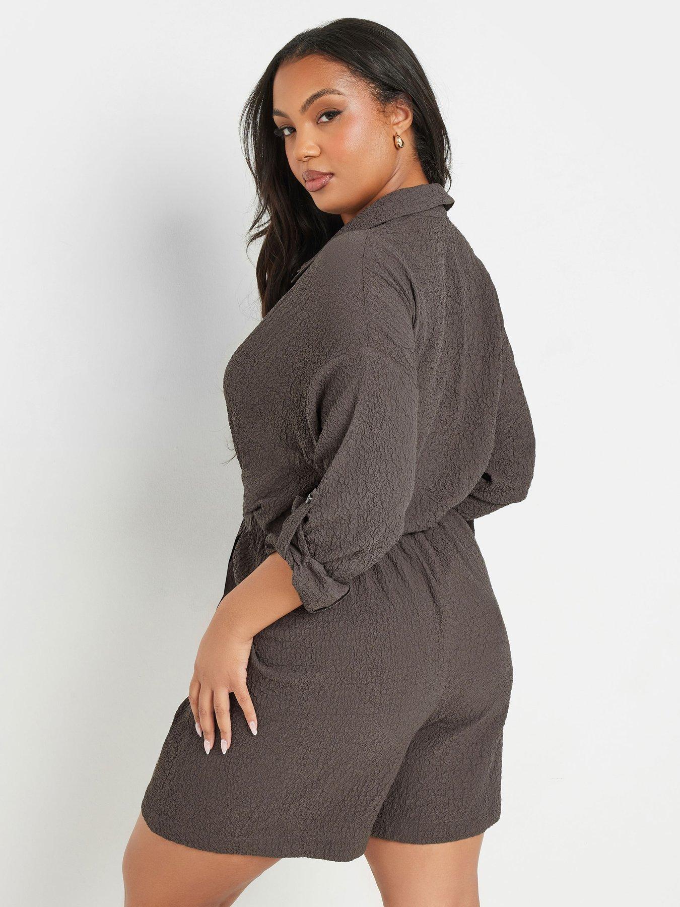  image of yours-curve-textured-short-co-ord-brown