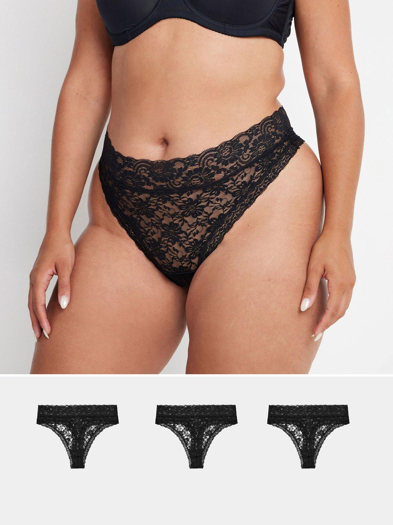 Image 1 of 4 of Yours Curve 3 Pack Lace Thong