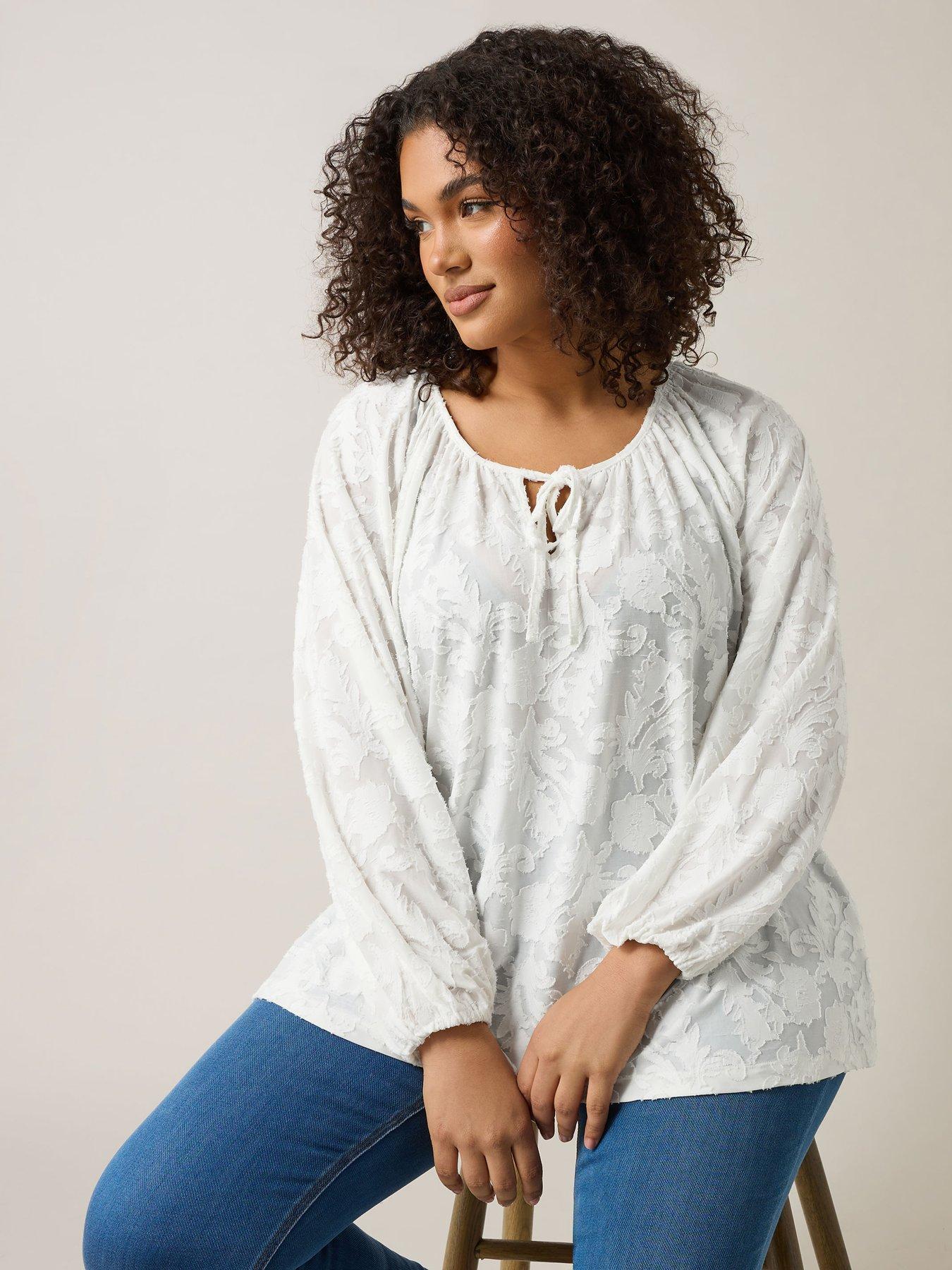 Image 4 of 4 of Evans Burnout Jersey Top - Ivory
