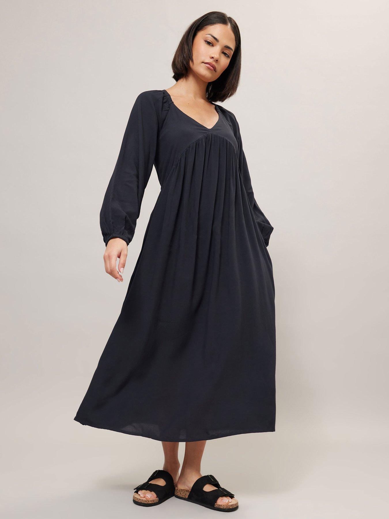 undefined Petite Acid Wash Open Back Midi Dress
