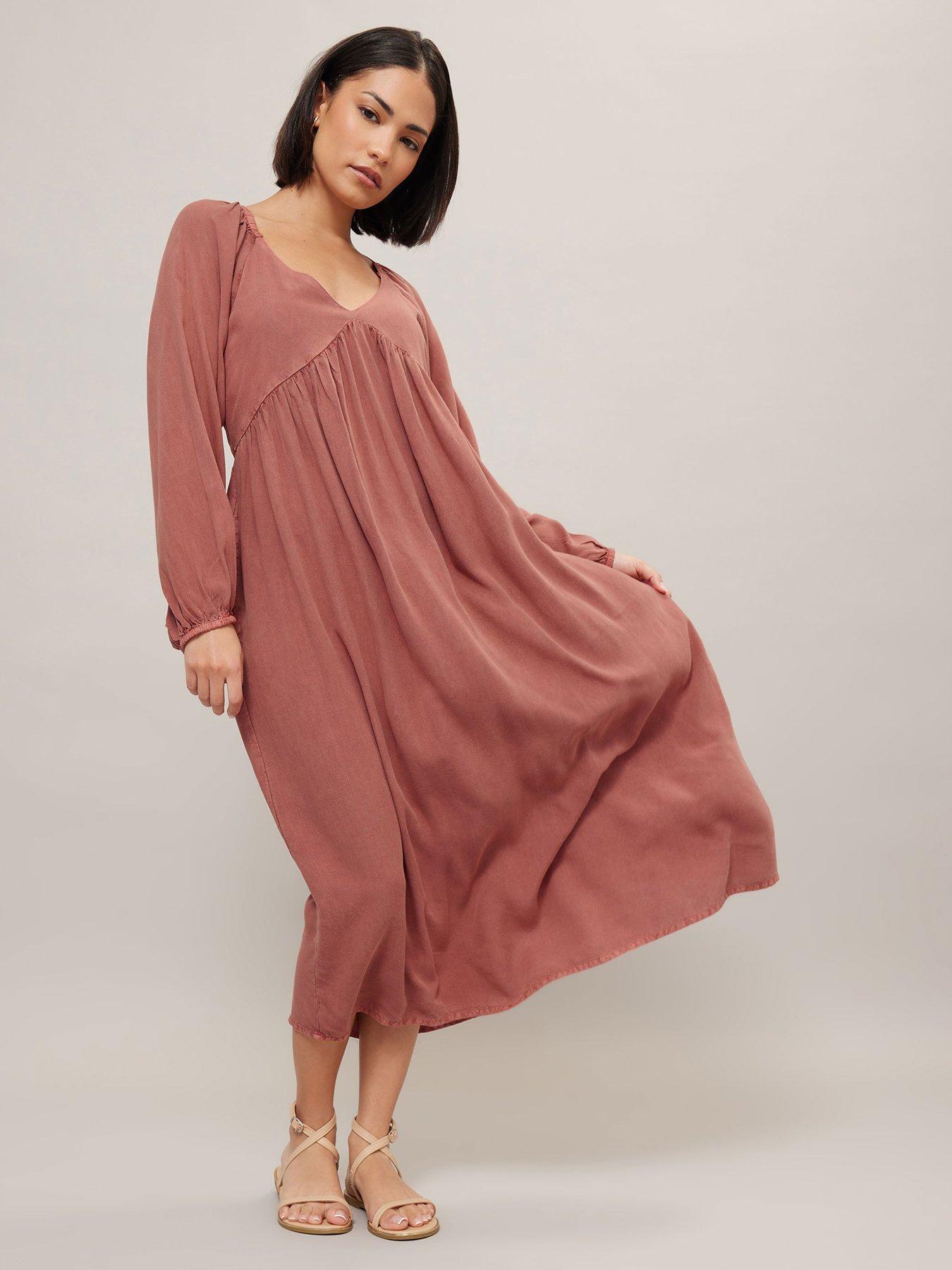 undefined Petite Acid Wash Open Back Midi Dress