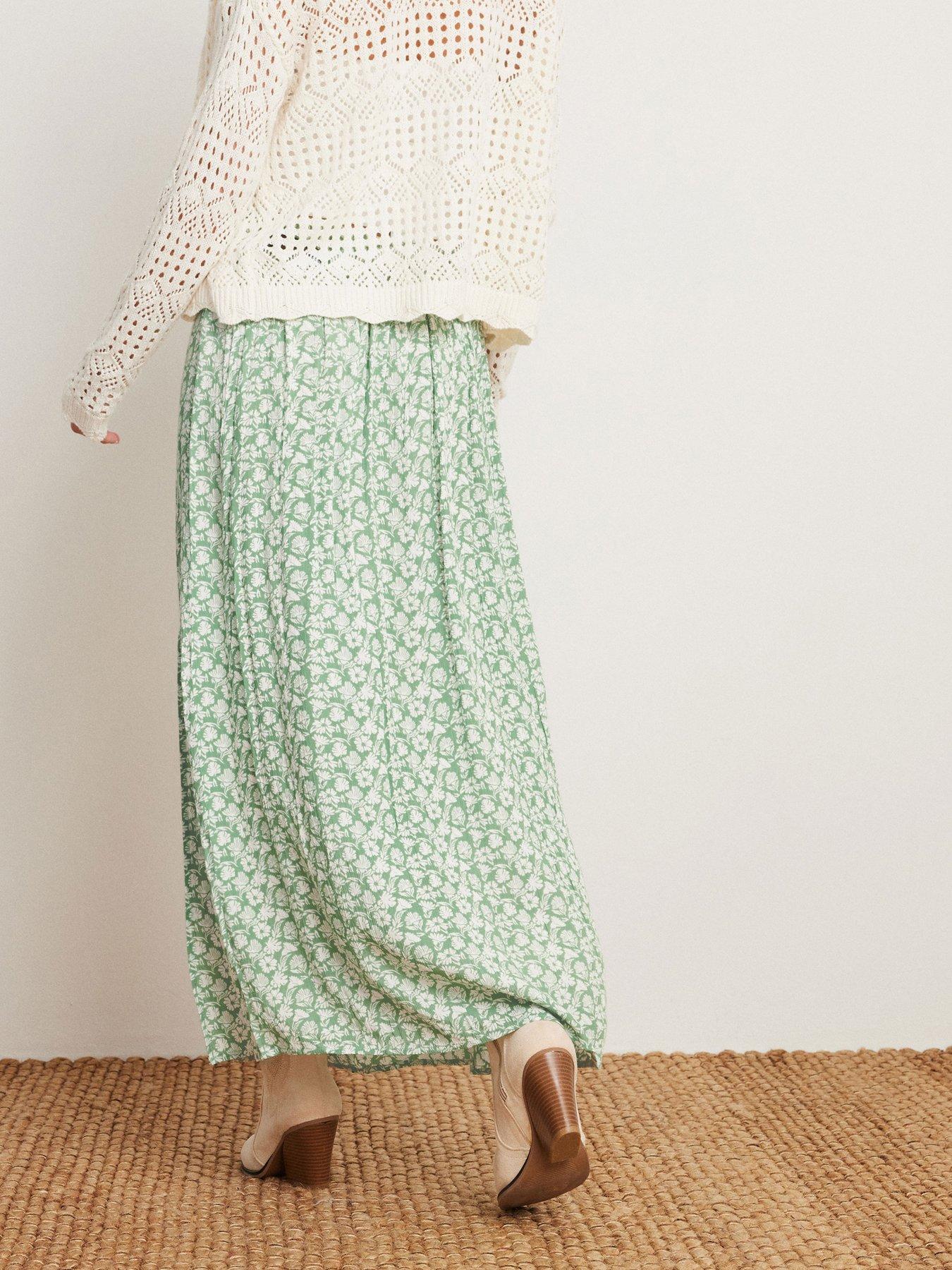  image of pixiegirl-petite-floral-a-line-split-maxi-skirt