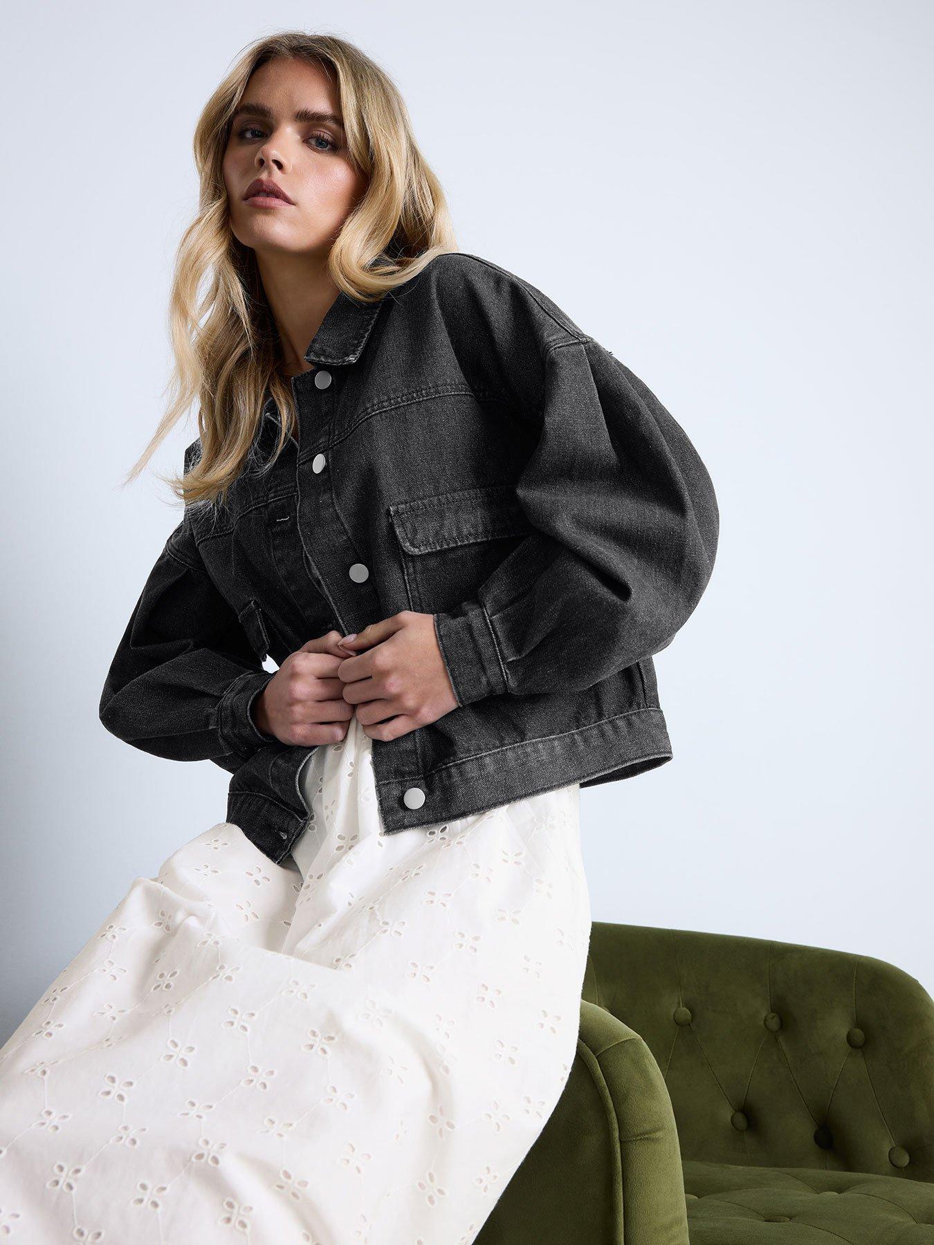 undefined Petite Balloon Sleeve Denim Jacket